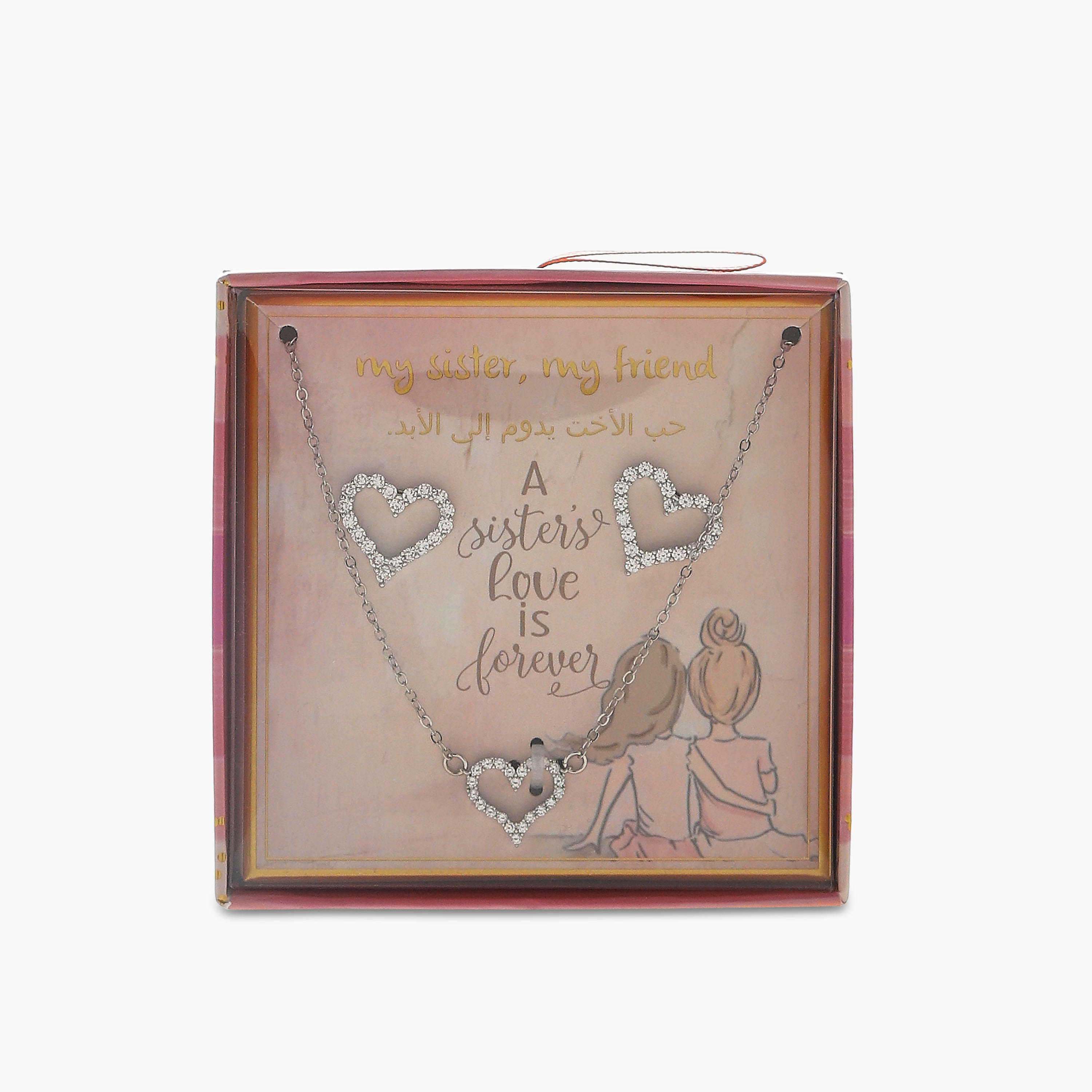 Embellished Heart Pendant Necklace and Earrings Set-women-watchesandjewellery-jewellery-jewellerysets-image-7
