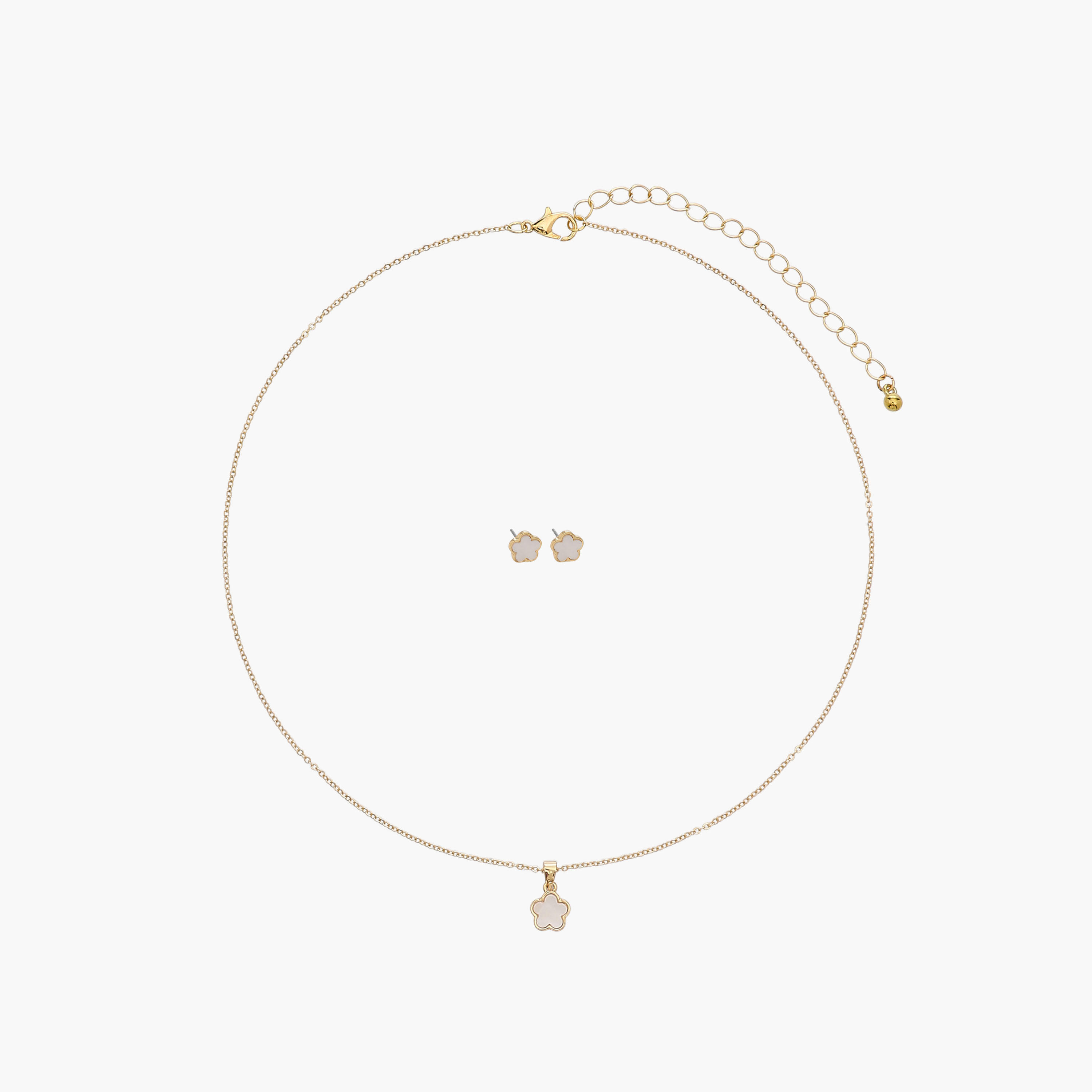 Pendant Necklace and Earrings Set with Floral Shape-women-watchesandjewellery-jewellery-jewellerysets-image-1