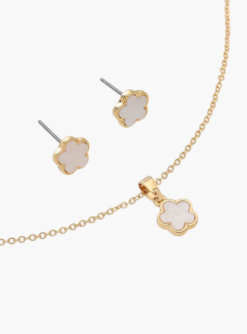 Pendant Necklace and Earrings Set with Floral Shape-women-watchesandjewellery-jewellery-jewellerysets-image-3