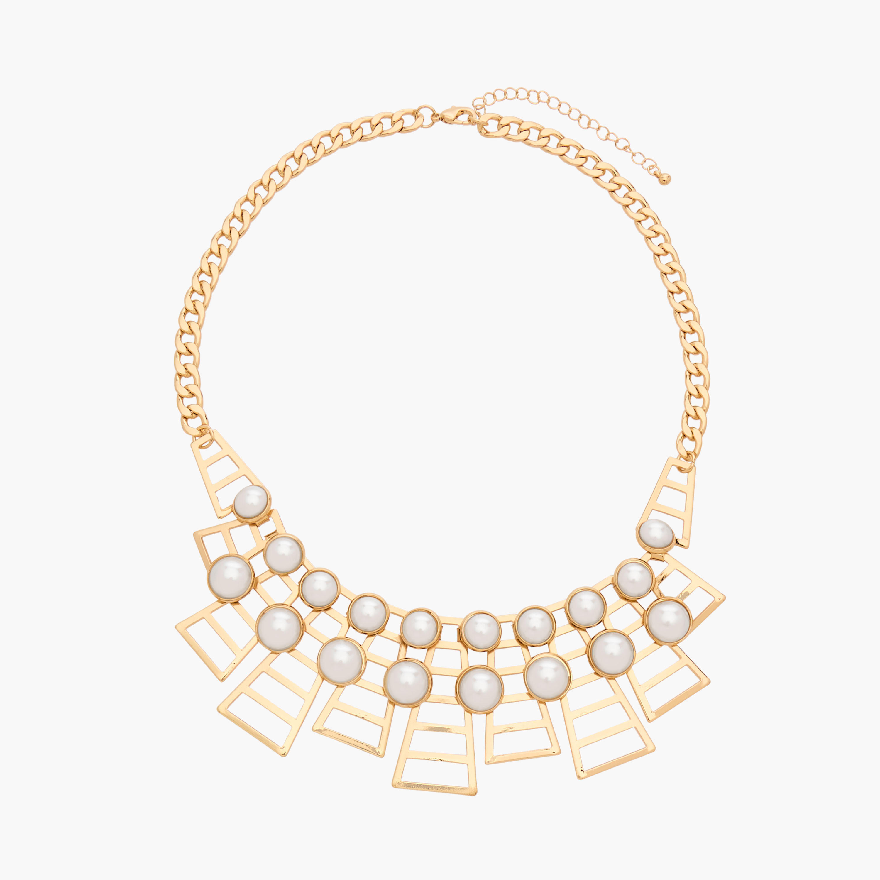 Metal Pearl Embellished Necklace-women-watchesandjewellery-jewellery-necklacesandpendants-image-1