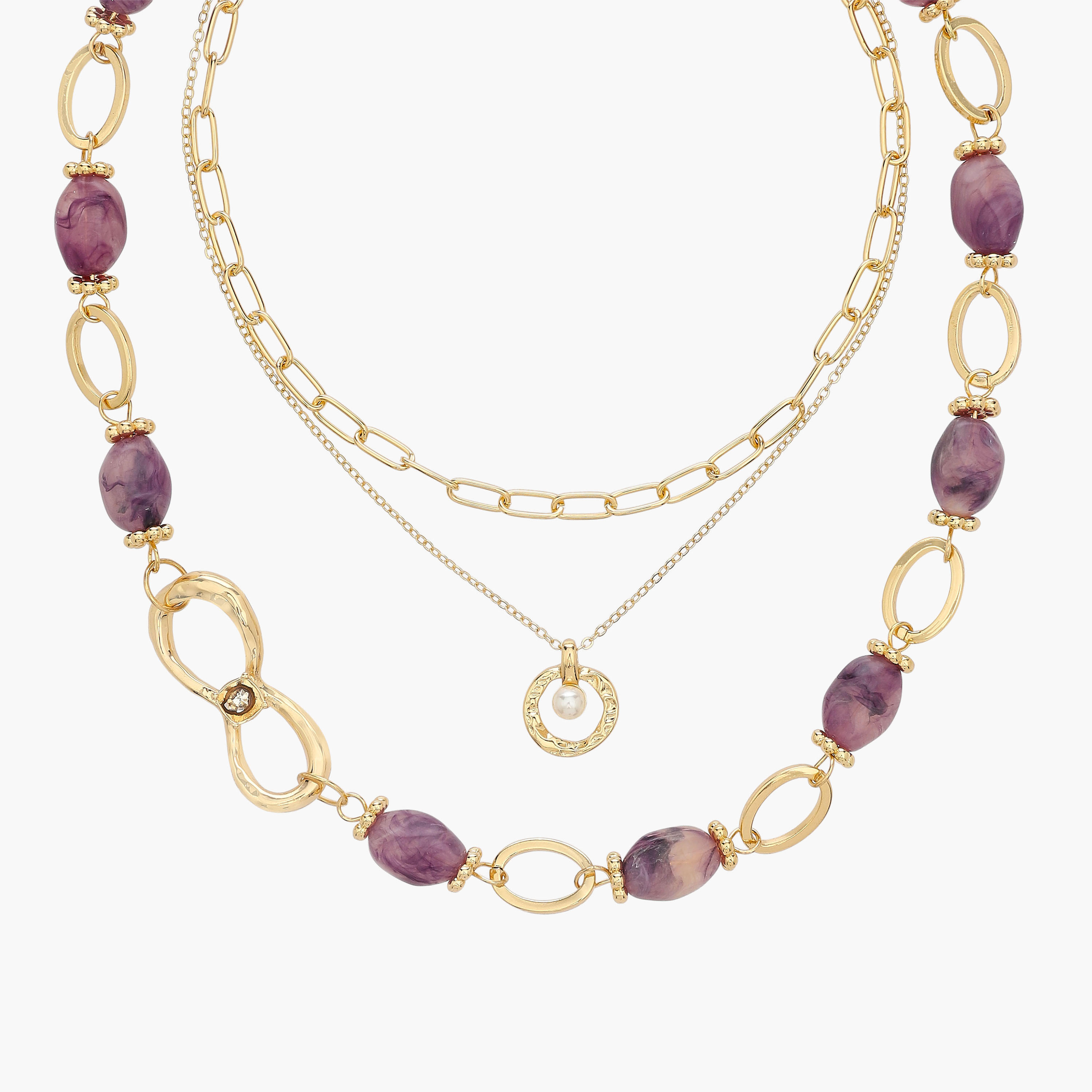 Metal Layered Pendant Necklace-women-watchesandjewellery-jewellery-necklacesandpendants-image-2