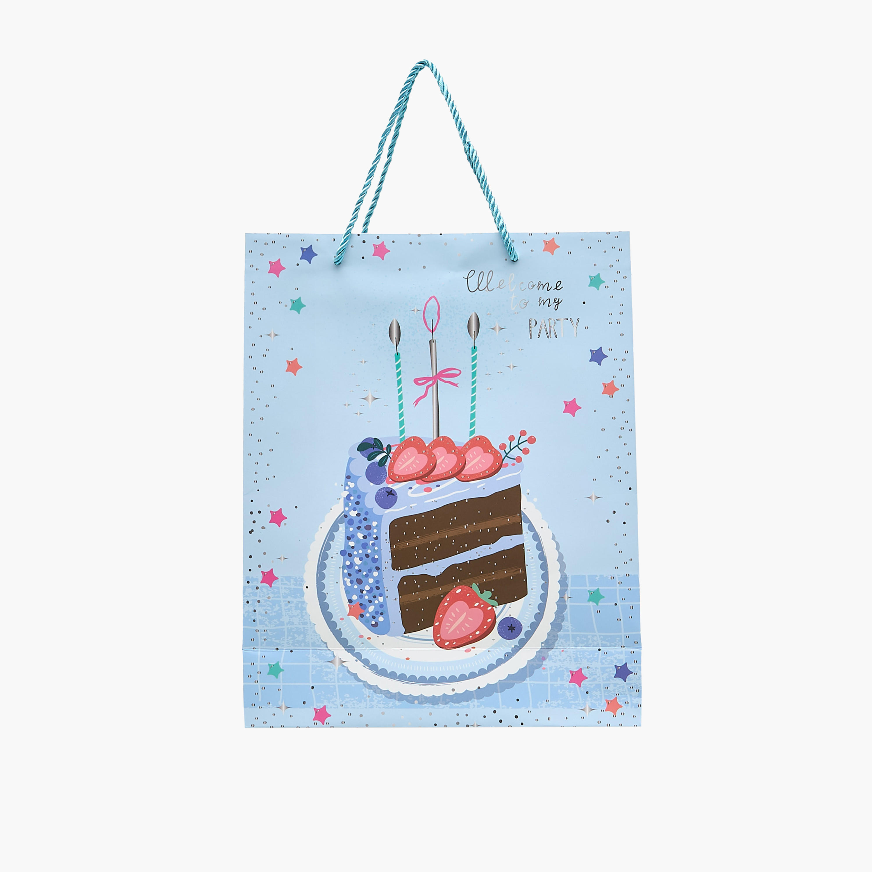 Birthday Cake Print Paper Gift Bag - Medium-household-giftingaccessories-giftings-image-1
