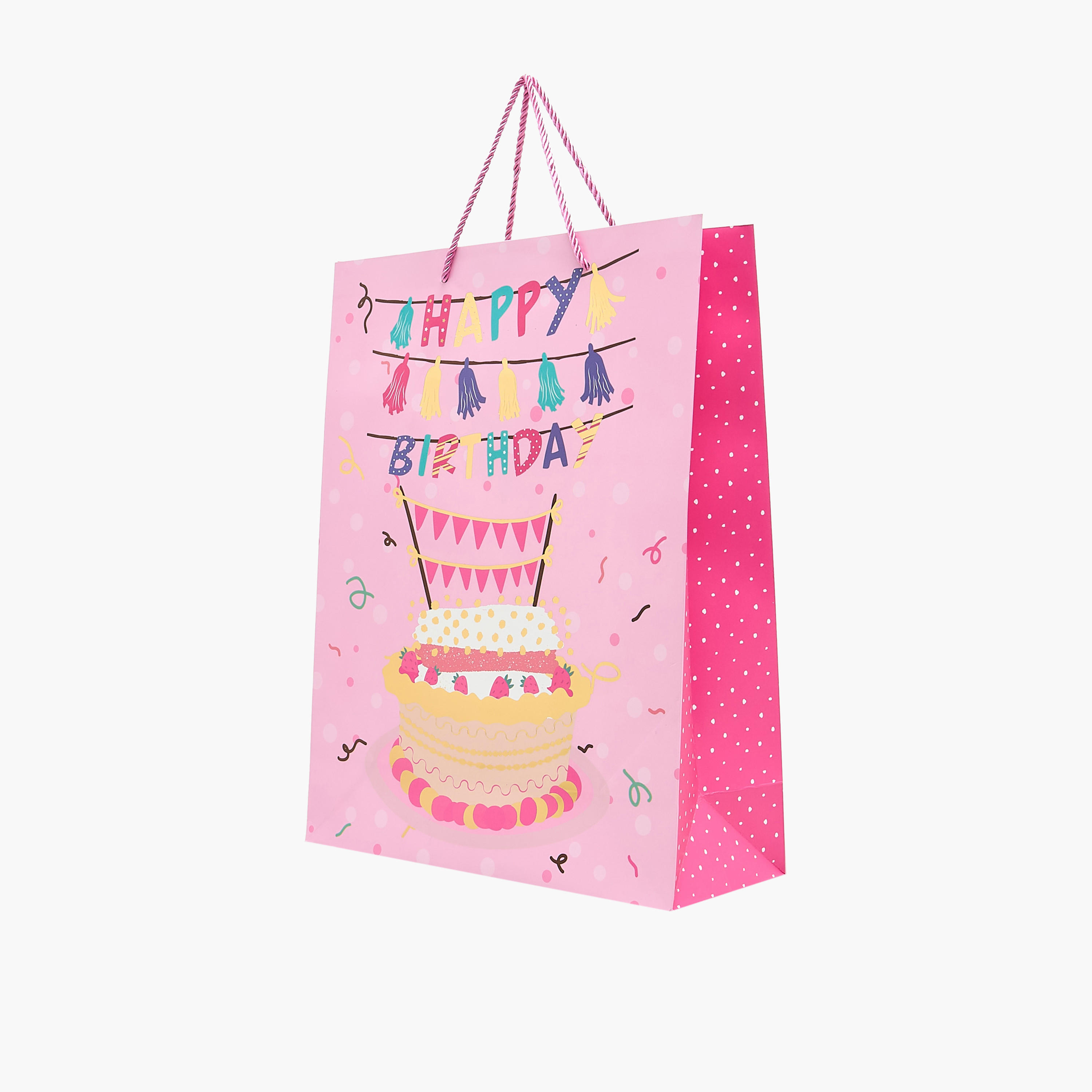 Birthday Cake Print Paper Gift Bag - Large-household-giftingaccessories-giftings-image-2