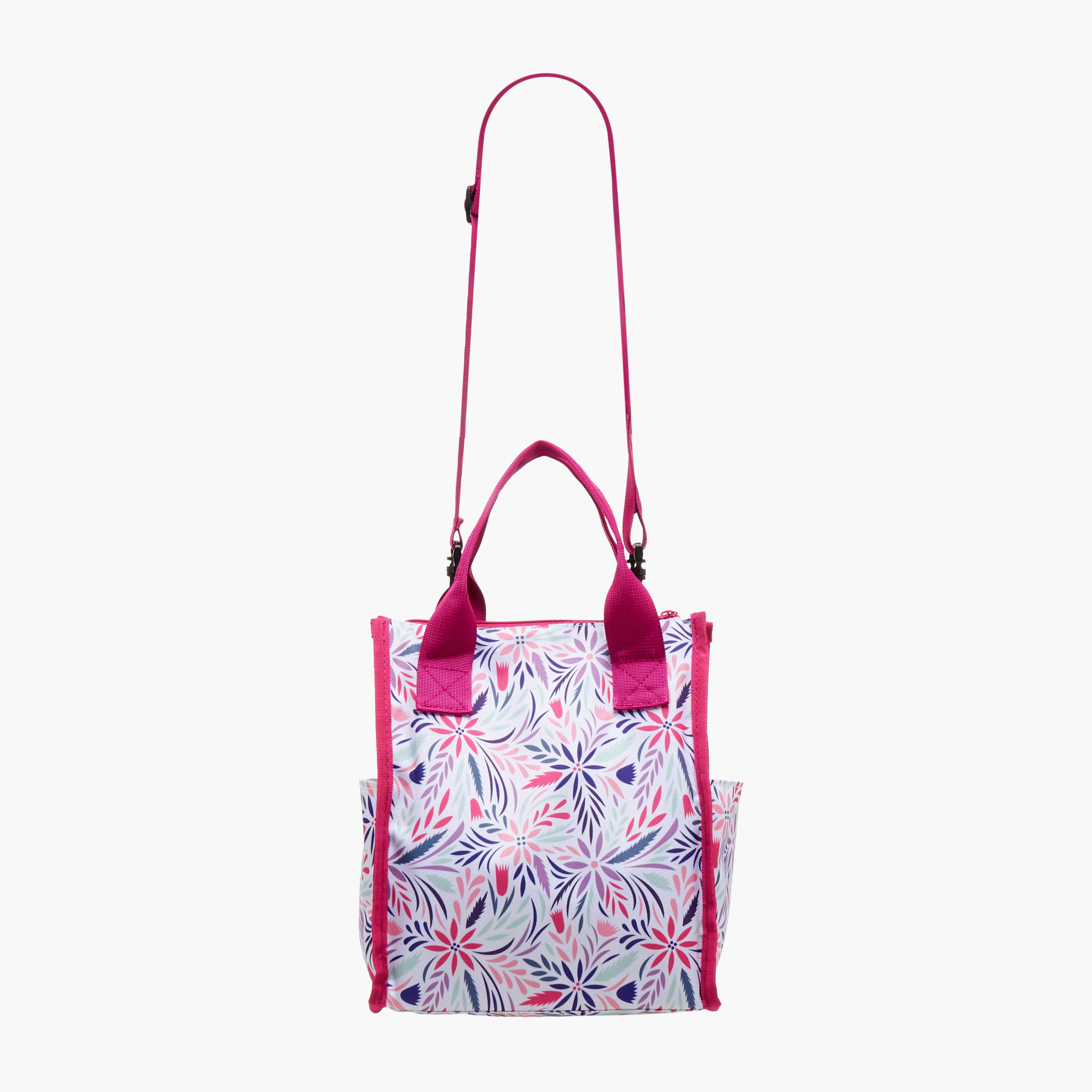 Floral Print Lunch Bag with Detachable Strap - 26x23x13 cms-school-lunchessentials-lunchbags-image-2