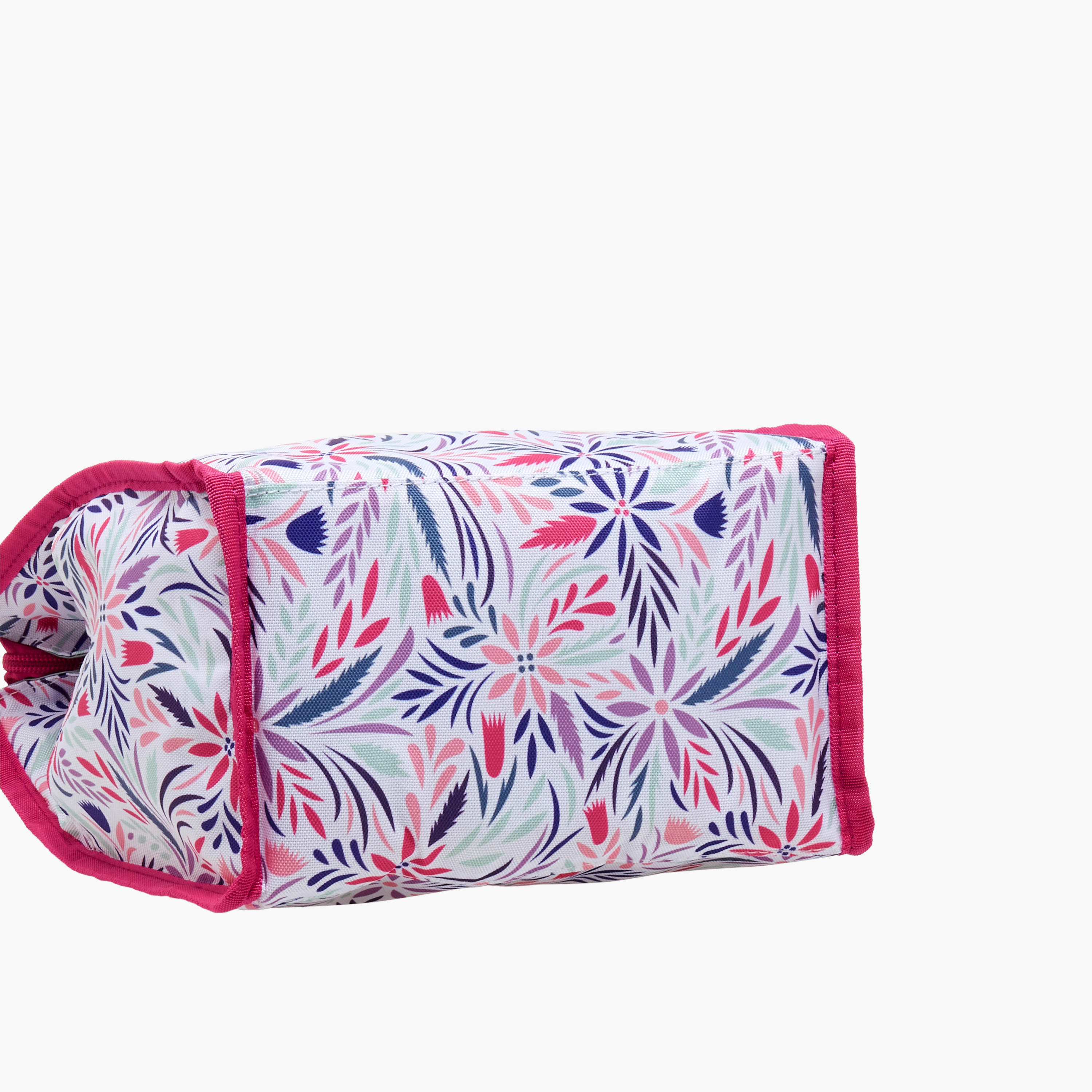 Floral Print Lunch Bag with Detachable Strap - 26x23x13 cms-school-lunchessentials-lunchbags-image-6