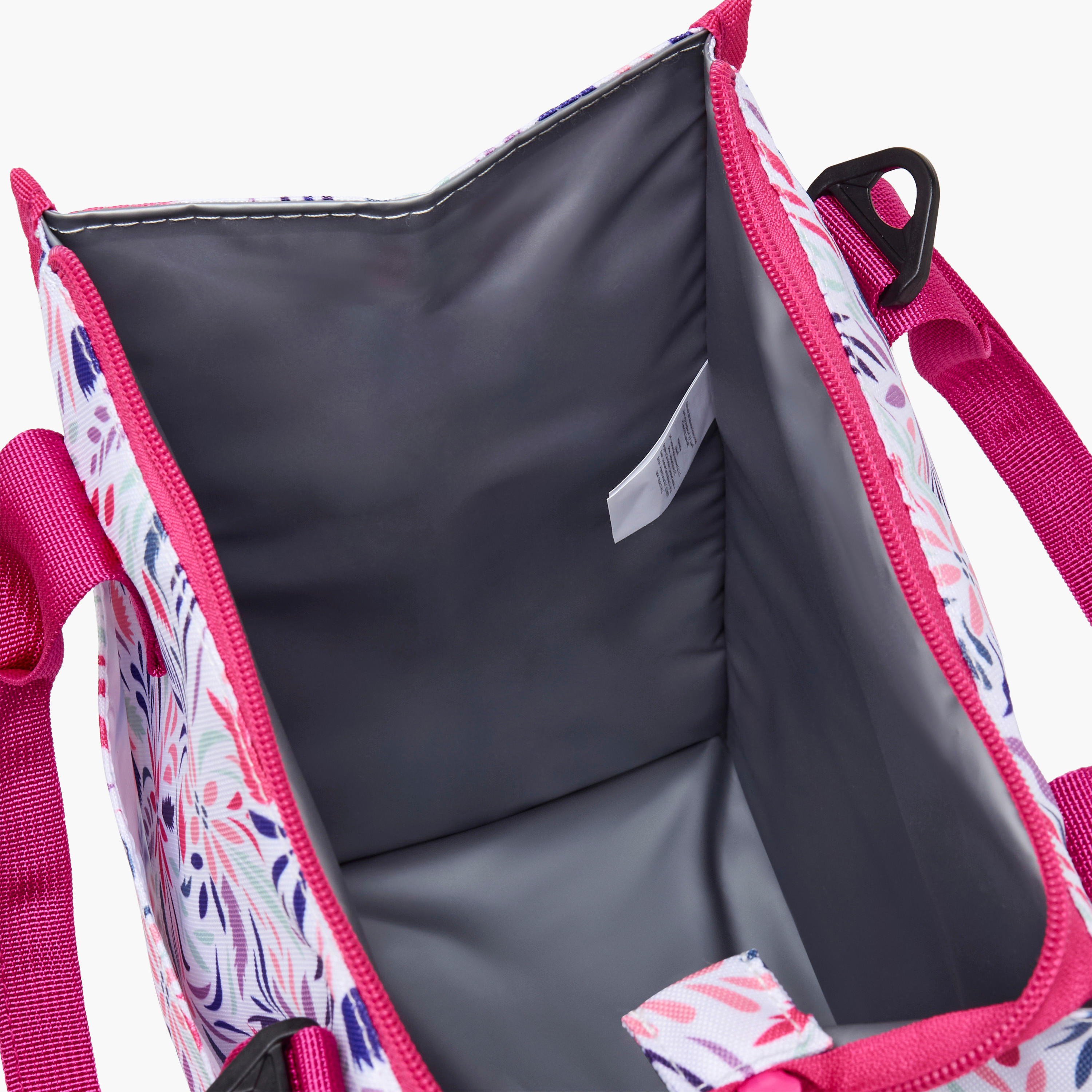Floral Print Lunch Bag with Detachable Strap - 26x23x13 cms-school-lunchessentials-lunchbags-image-7