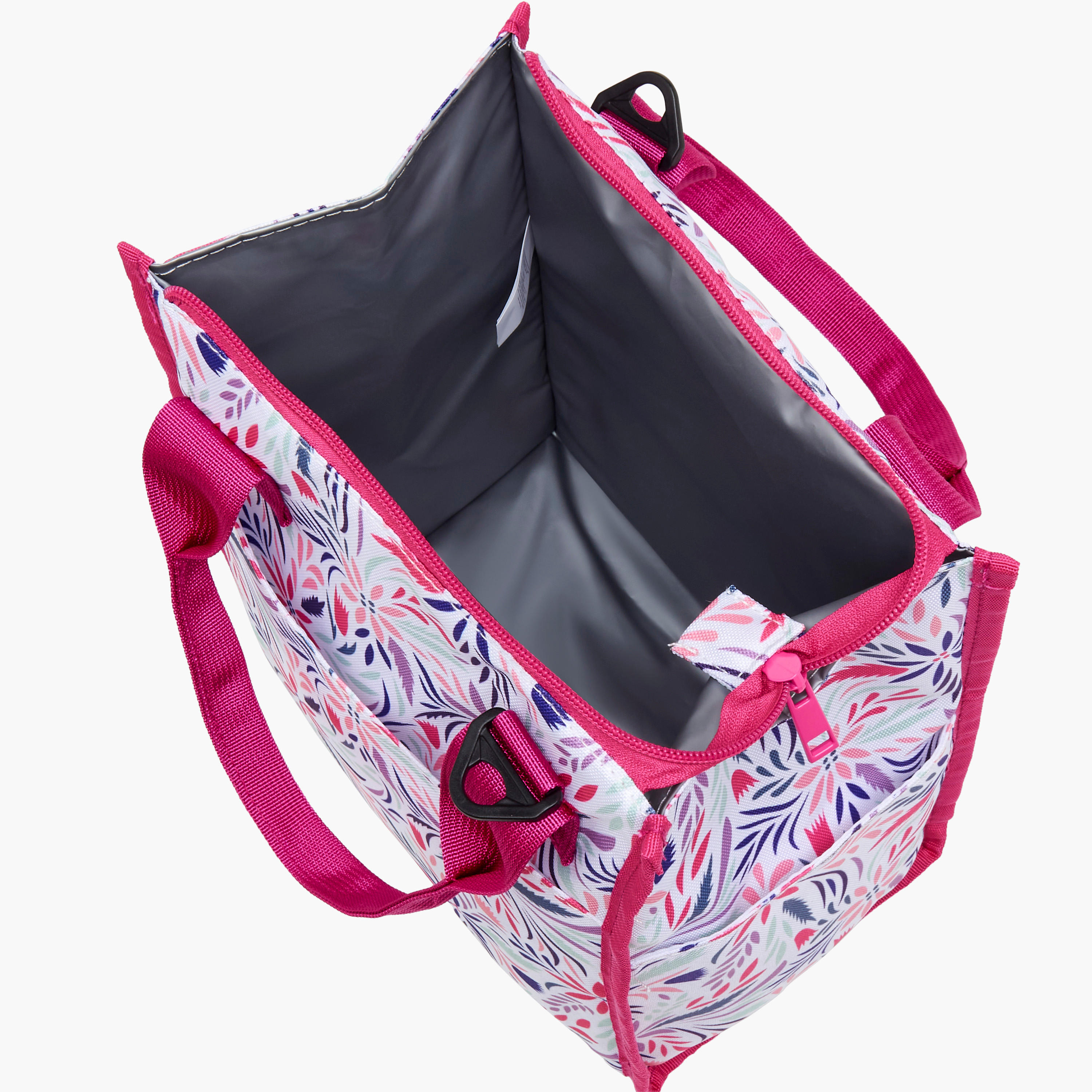 Floral Print Lunch Bag with Detachable Strap - 26x23x13 cms-school-lunchessentials-lunchbags-image-8