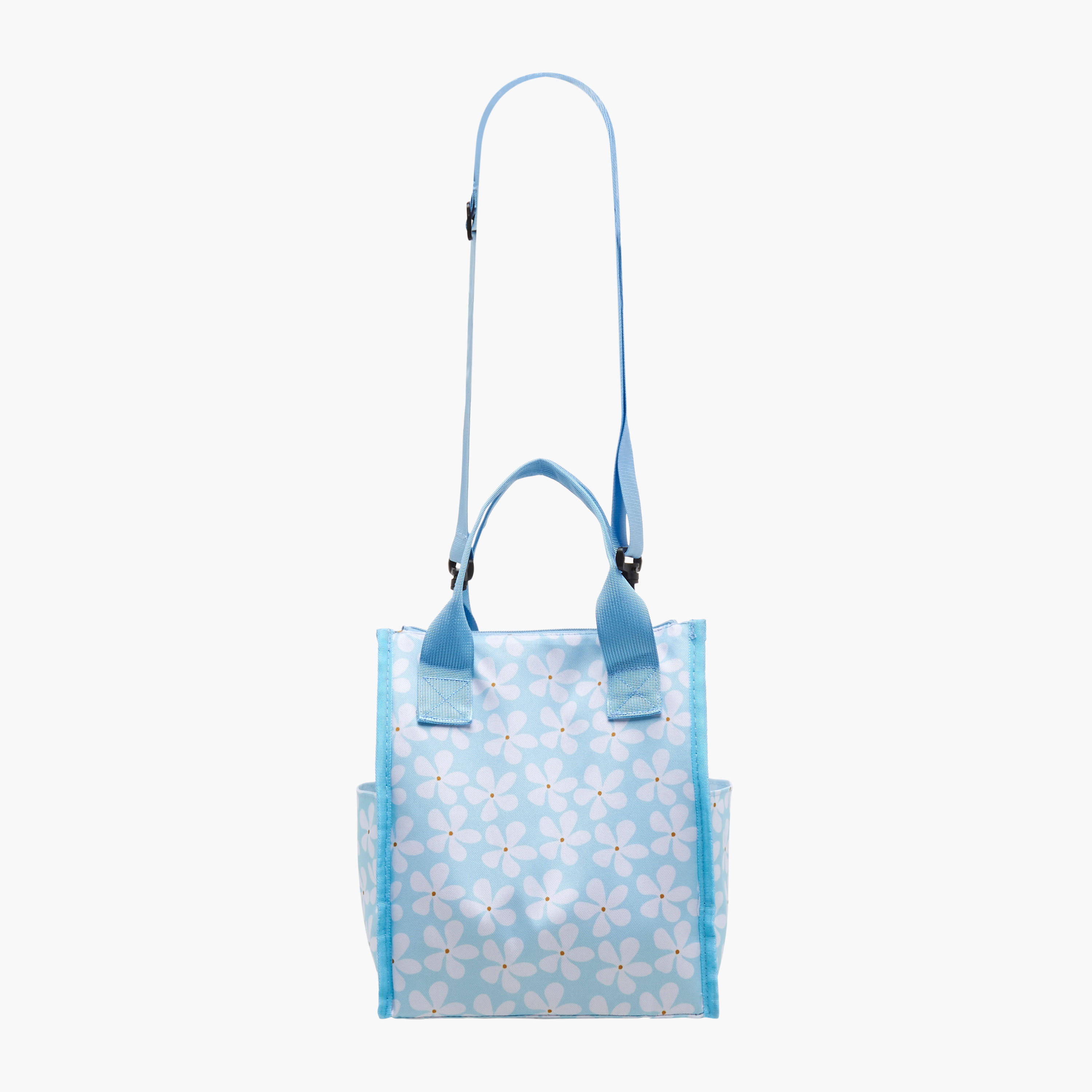 Floral Print Lunch Bag with Detachable Strap - 26x23x13 cms-school-lunchessentials-lunchbags-image-2