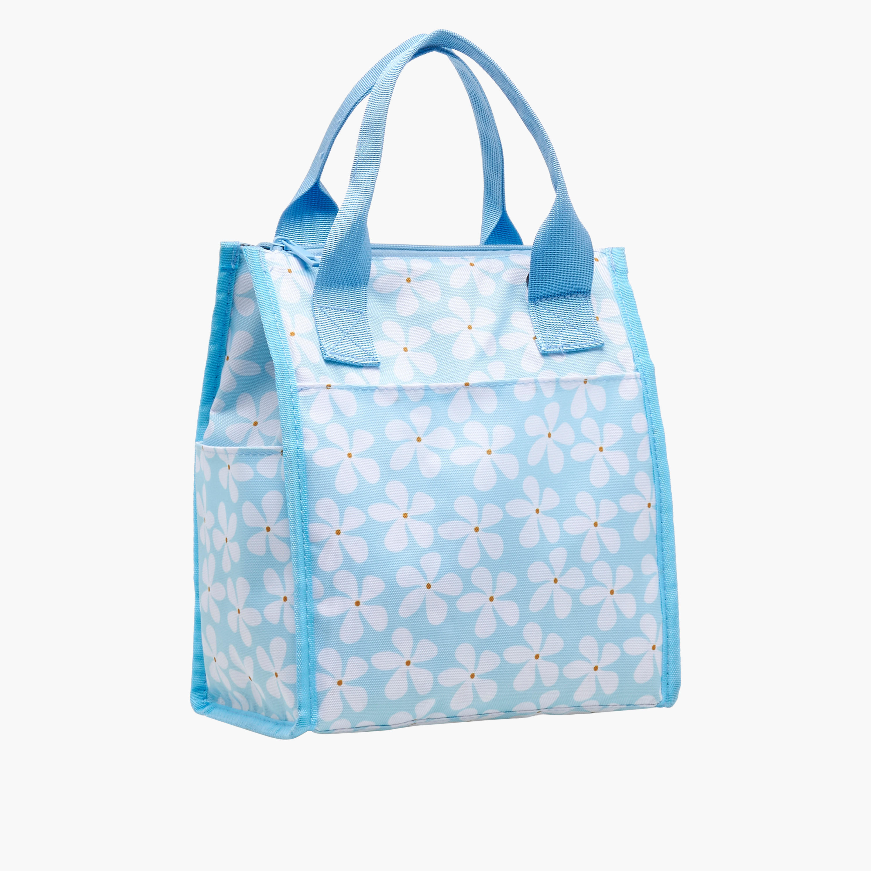 Floral Print Lunch Bag with Detachable Strap - 26x23x13 cms-school-lunchessentials-lunchbags-image-3