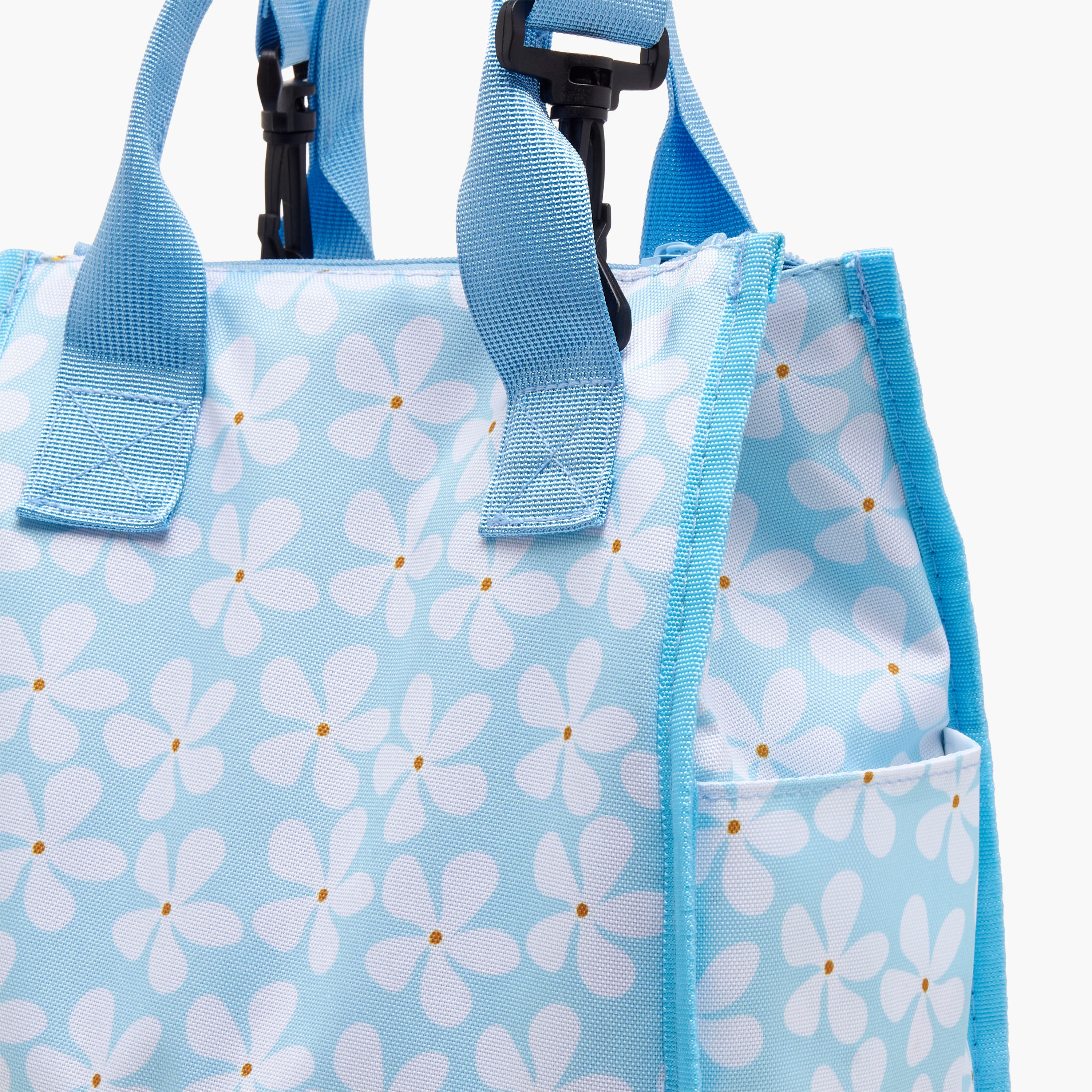 Floral Print Lunch Bag with Detachable Strap - 26x23x13 cms-school-lunchessentials-lunchbags-image-4