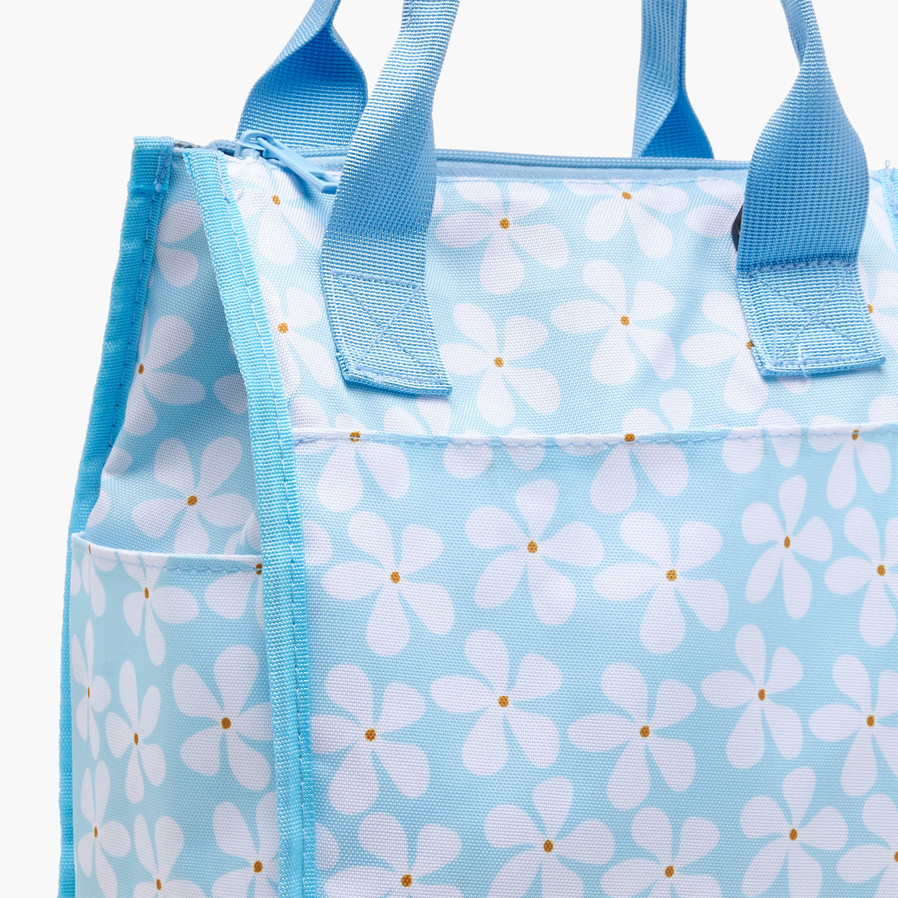 Floral Print Lunch Bag with Detachable Strap - 26x23x13 cms-school-lunchessentials-lunchbags-image-5