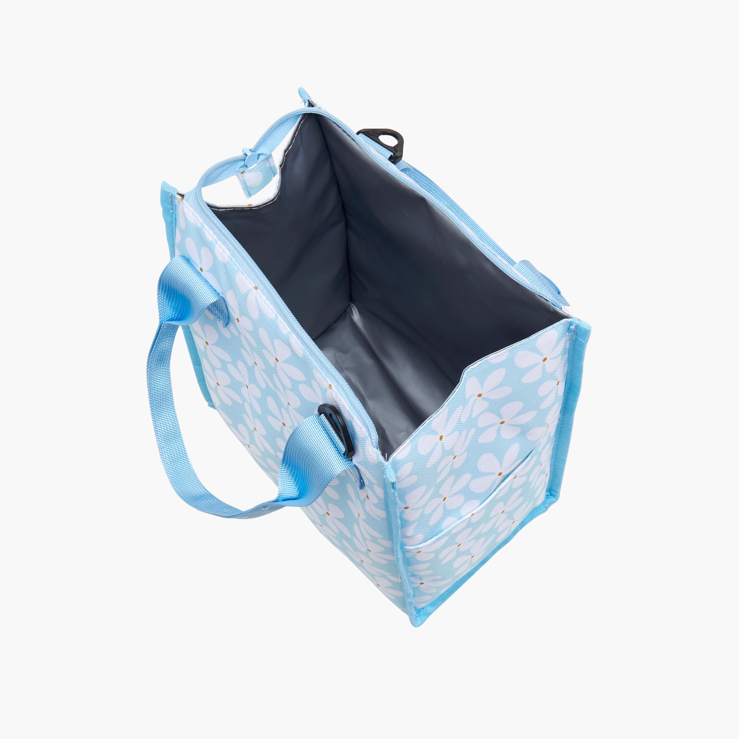 Floral Print Lunch Bag with Detachable Strap - 26x23x13 cms-school-lunchessentials-lunchbags-image-8