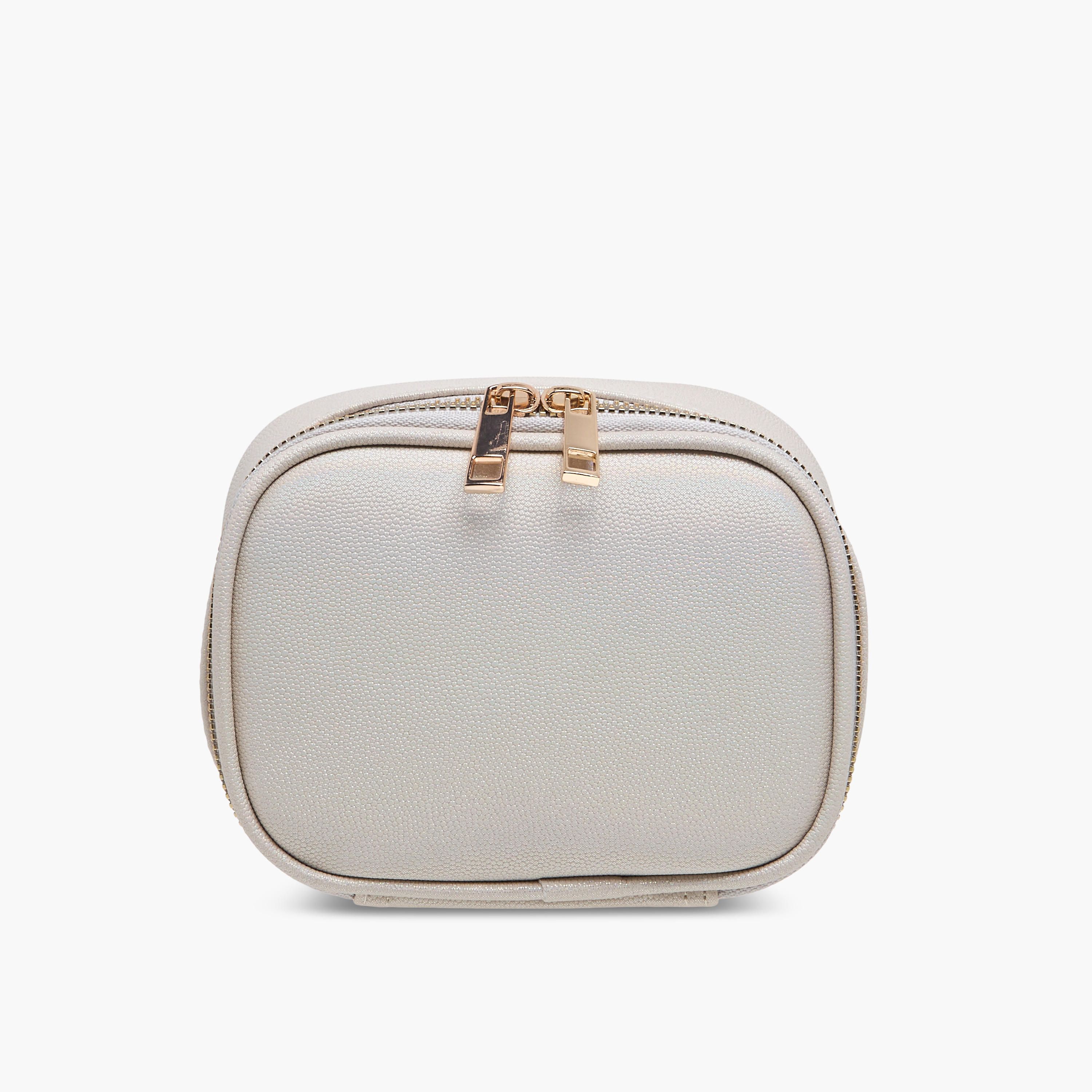 Solid Beauty Bag with LED Light and Mirror - 15x7x12 cms-women-watchesandjewellery-jewellery-storage-image-1