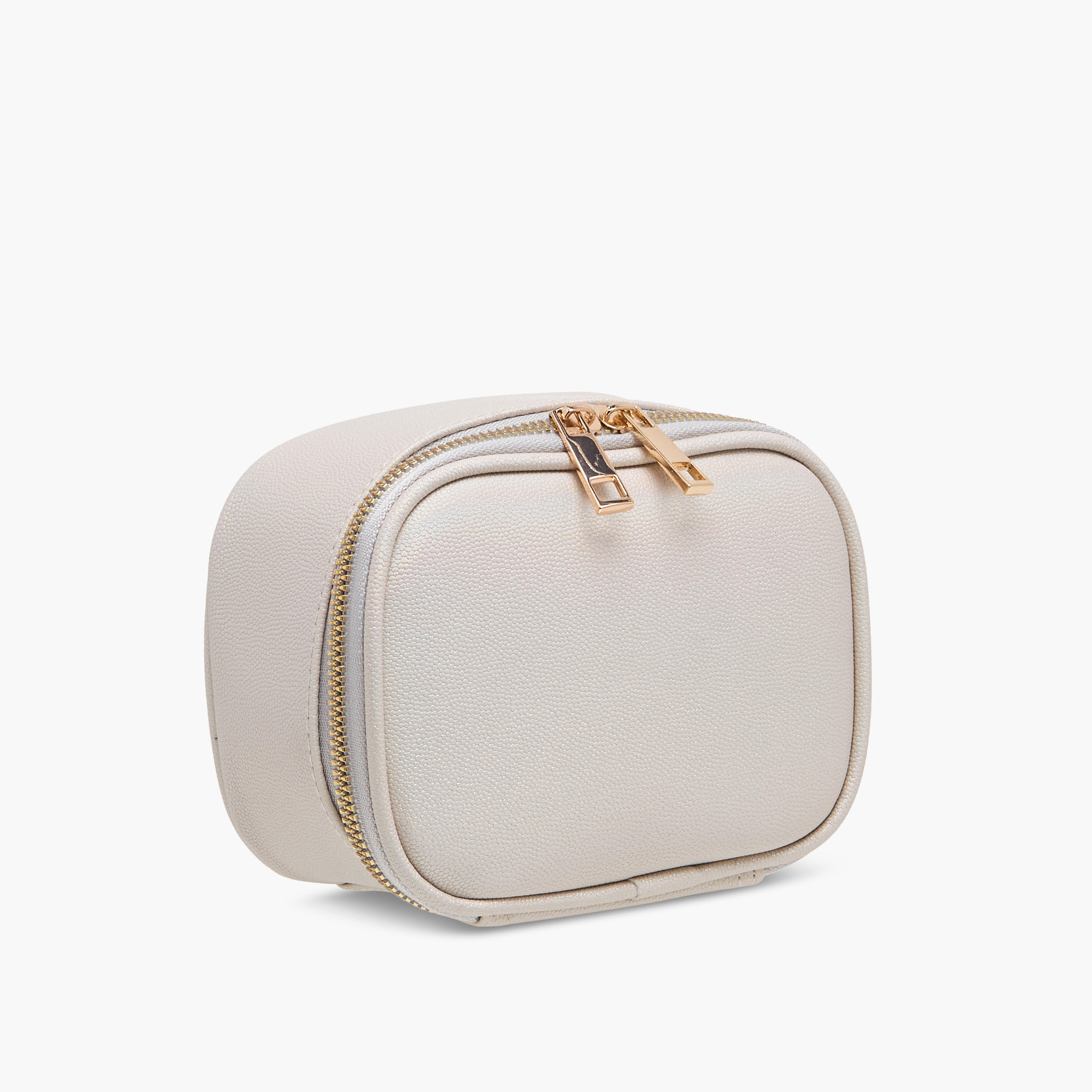 Solid Beauty Bag with LED Light and Mirror - 15x7x12 cms-women-watchesandjewellery-jewellery-storage-image-2