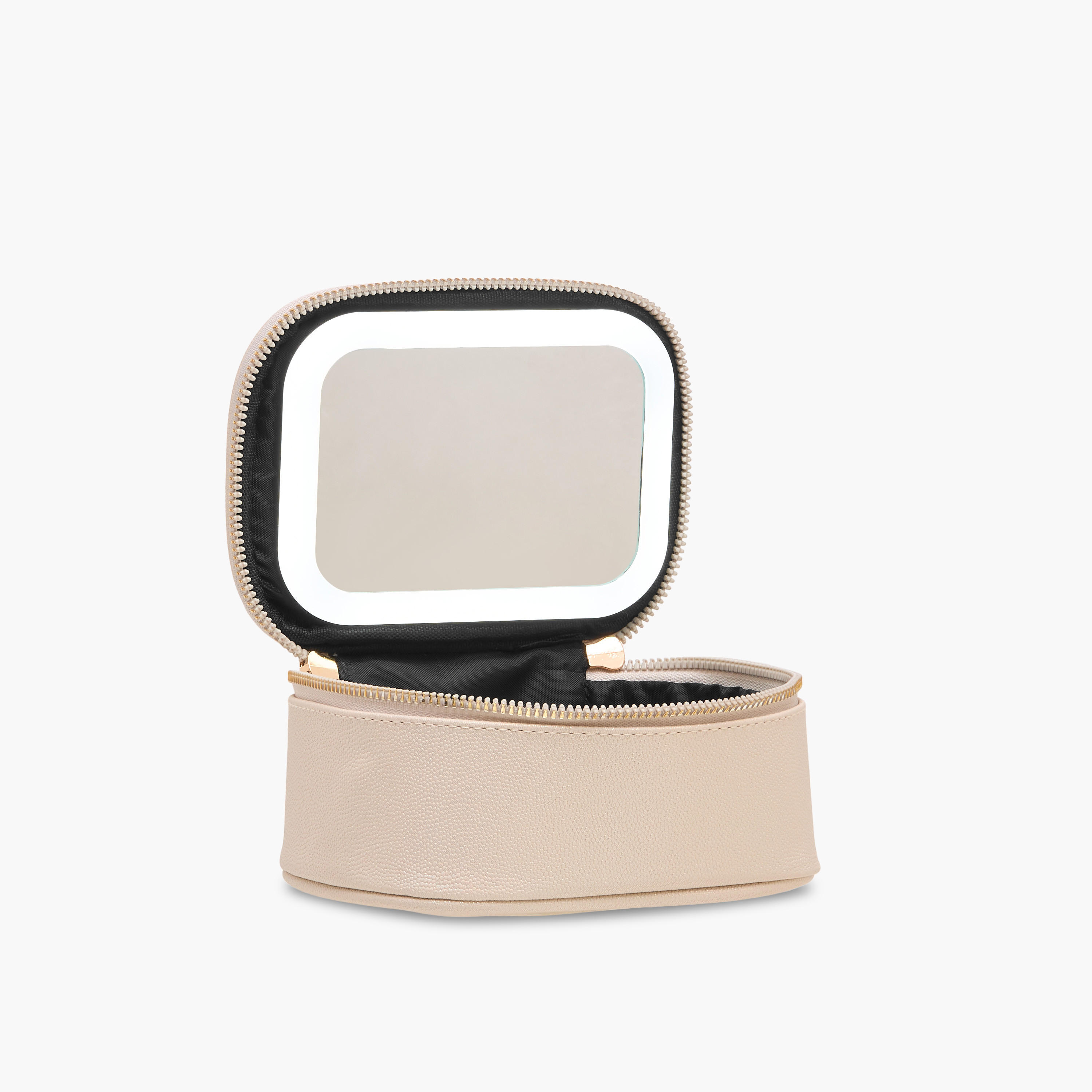 Solid Beauty Bag with LED Light and Mirror - 15x7x12 cms-women-watchesandjewellery-jewellery-storage-image-6