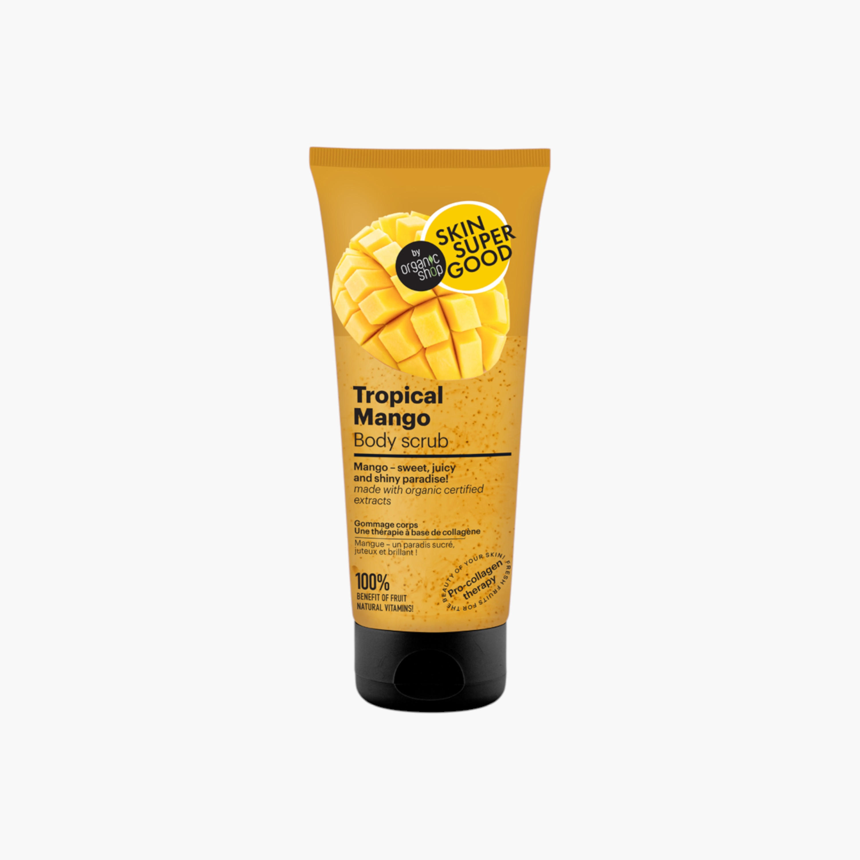 مقشر الجسم سكين سوبر جود بالمانجو الاستوائي من أورجانيك شوب - 200 مل-beautyandpersonalcare-bathandbody-bathandshower-scrubs-image-1