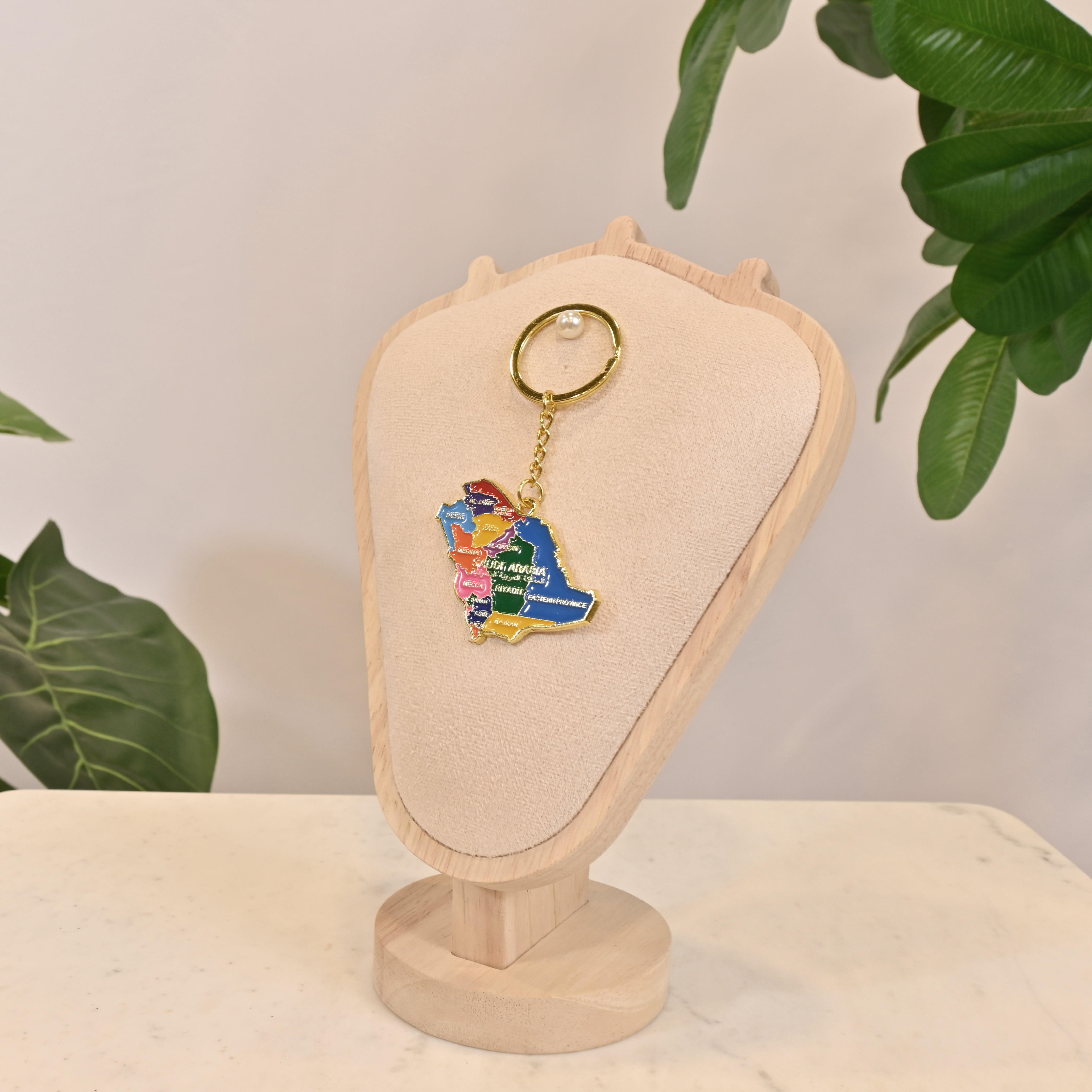 Crafted by Lifestyle Saudi Map Enamel Keychain-household-walldecorandmirrors-wallaccessories-image-1