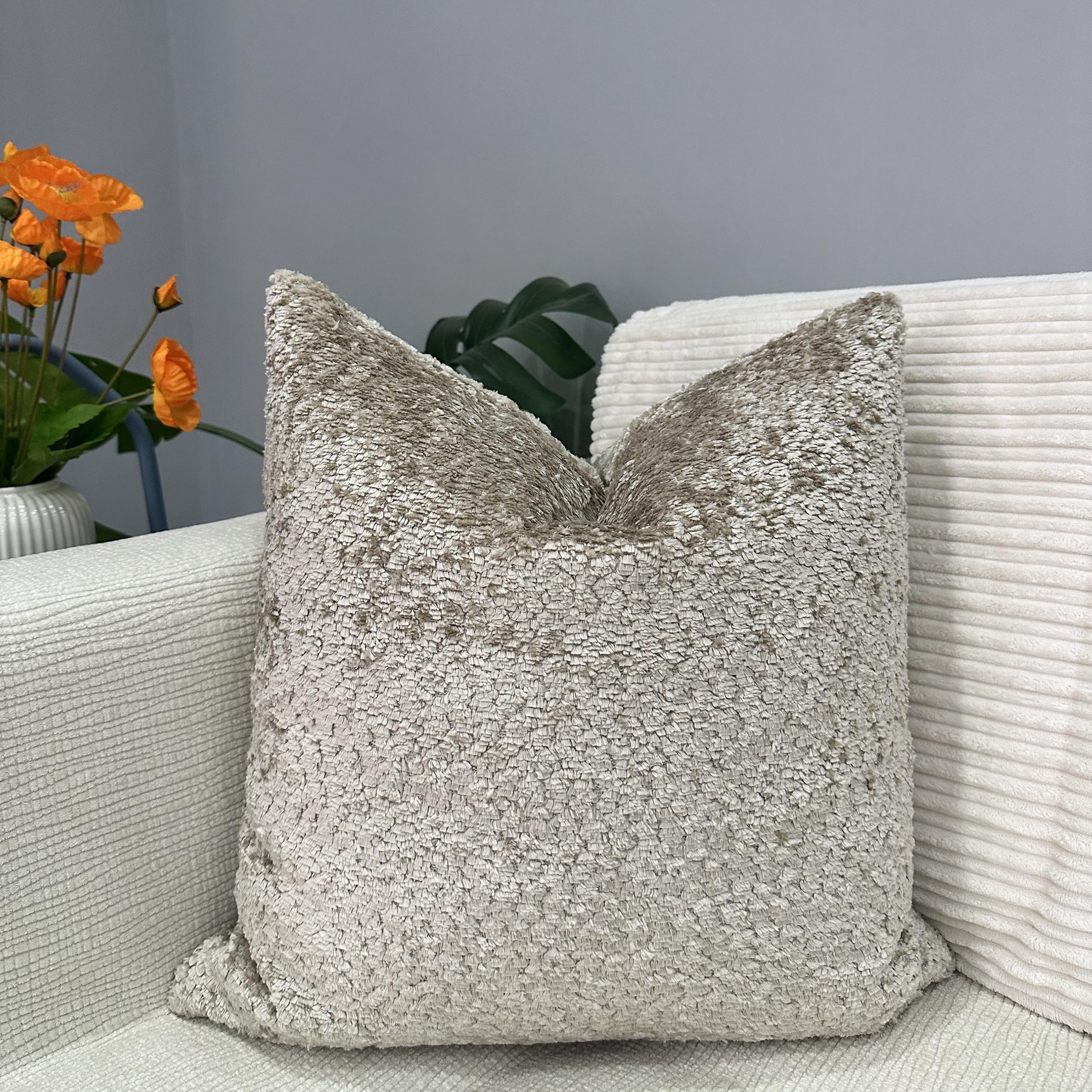 Unique Home Textured Decorative Cushion Beige-household-cushionsandthrows-filledcushions-decorativecushions-image-1