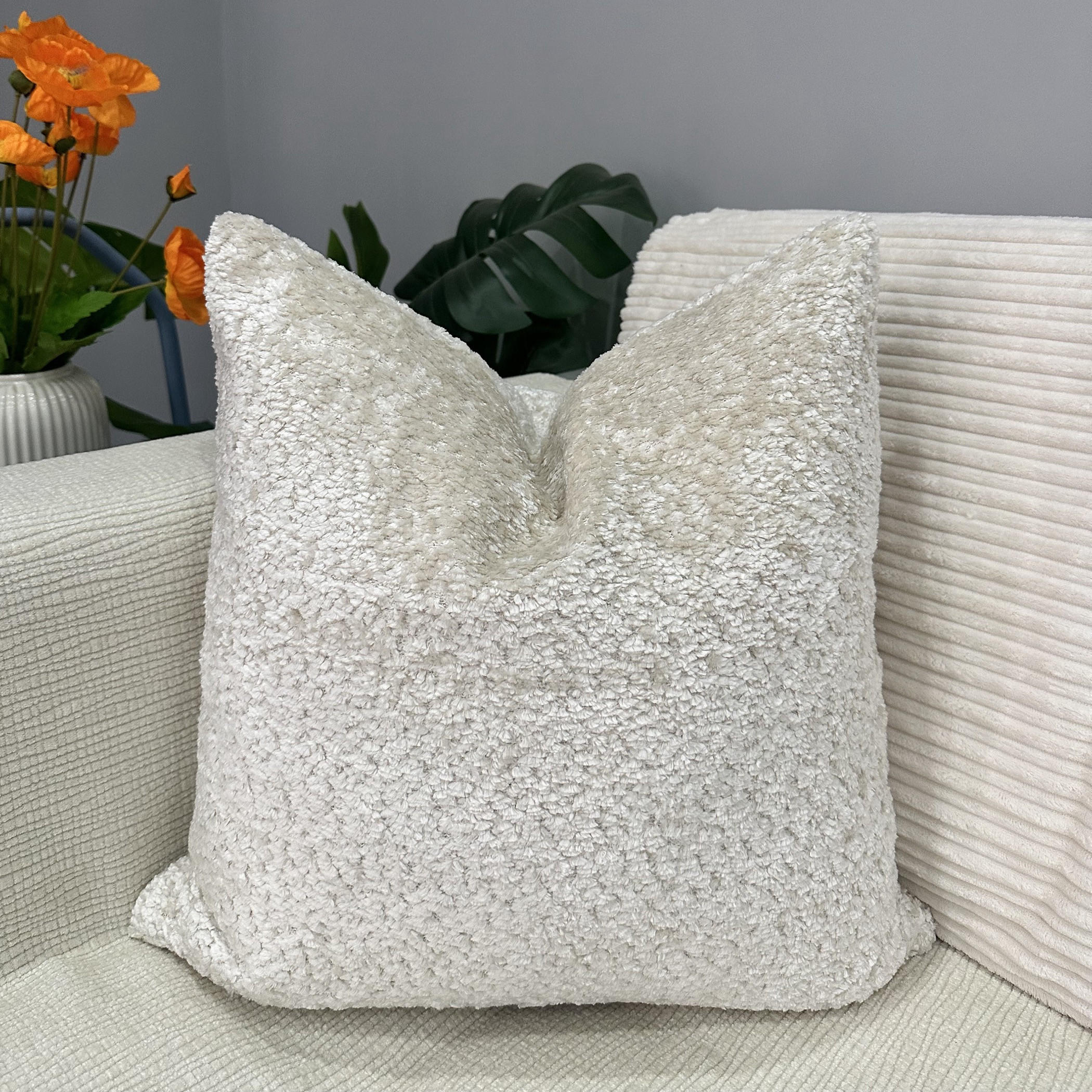 Unique Home Soft Textured Cushion Cream-household-cushionsandthrows-filledcushions-decorativecushions-image-1