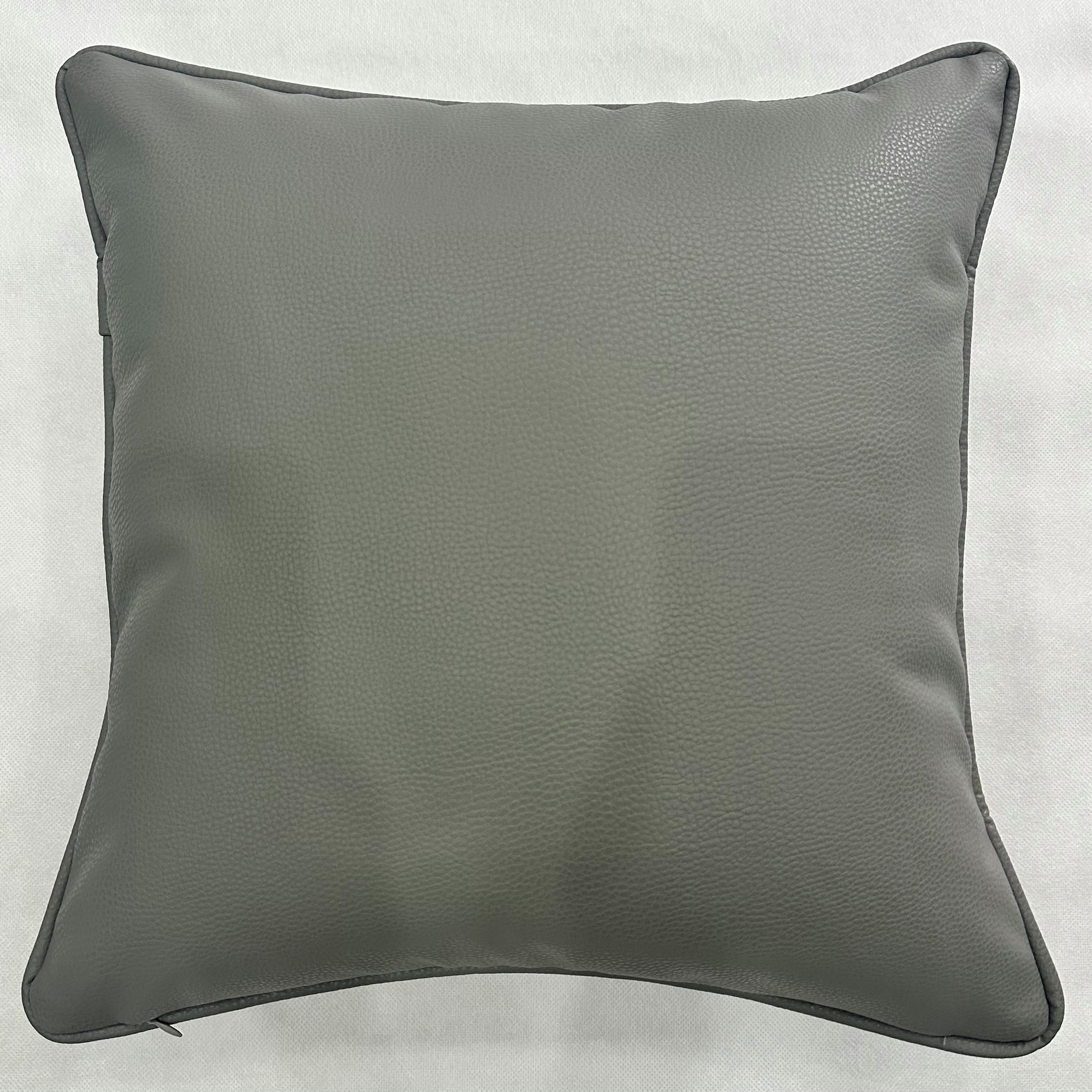 Unique Home Faux Leather Decorative Cushion Grey-household-cushionsandthrows-filledcushions-decorativecushions-image-2