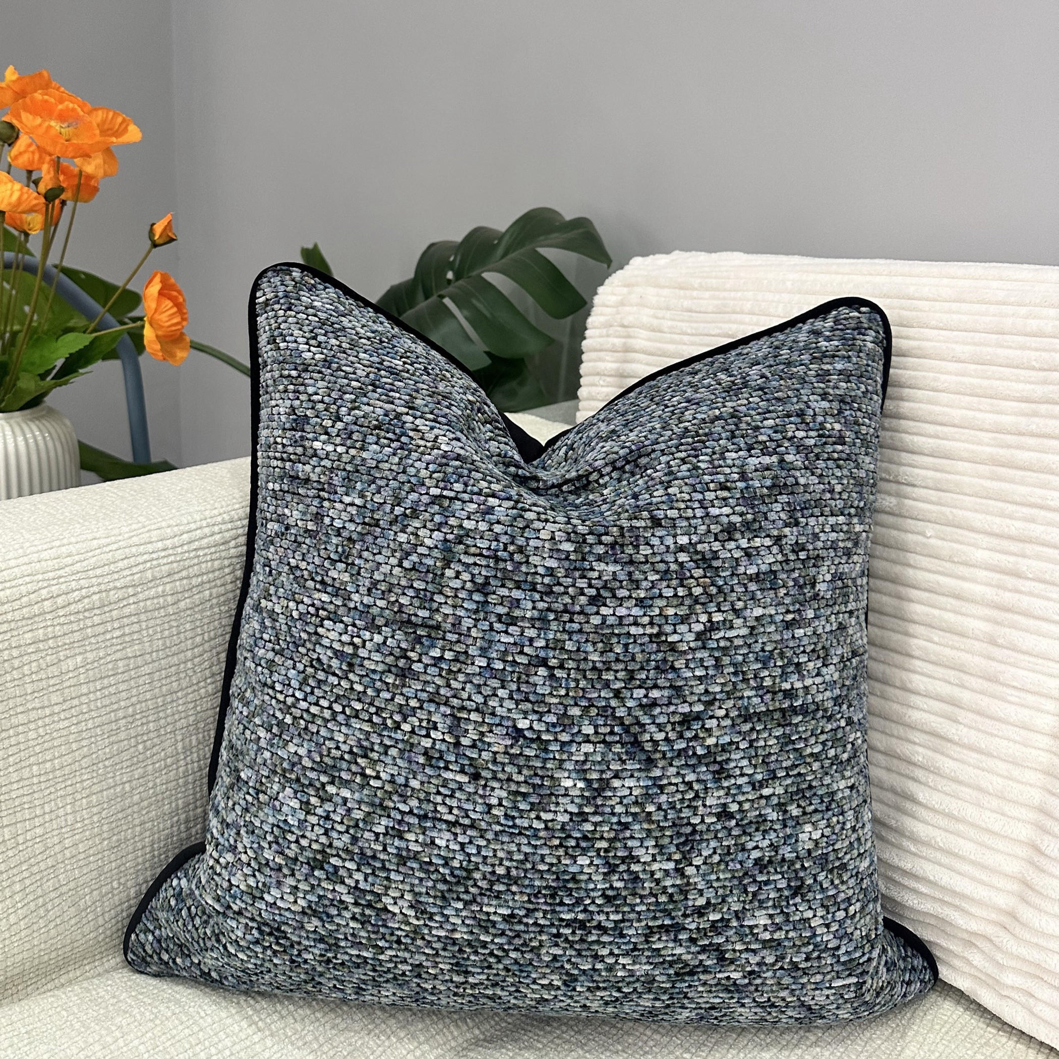 Unique Home Textured Decorative Cushion Blue-household-cushionsandthrows-filledcushions-decorativecushions-image-1