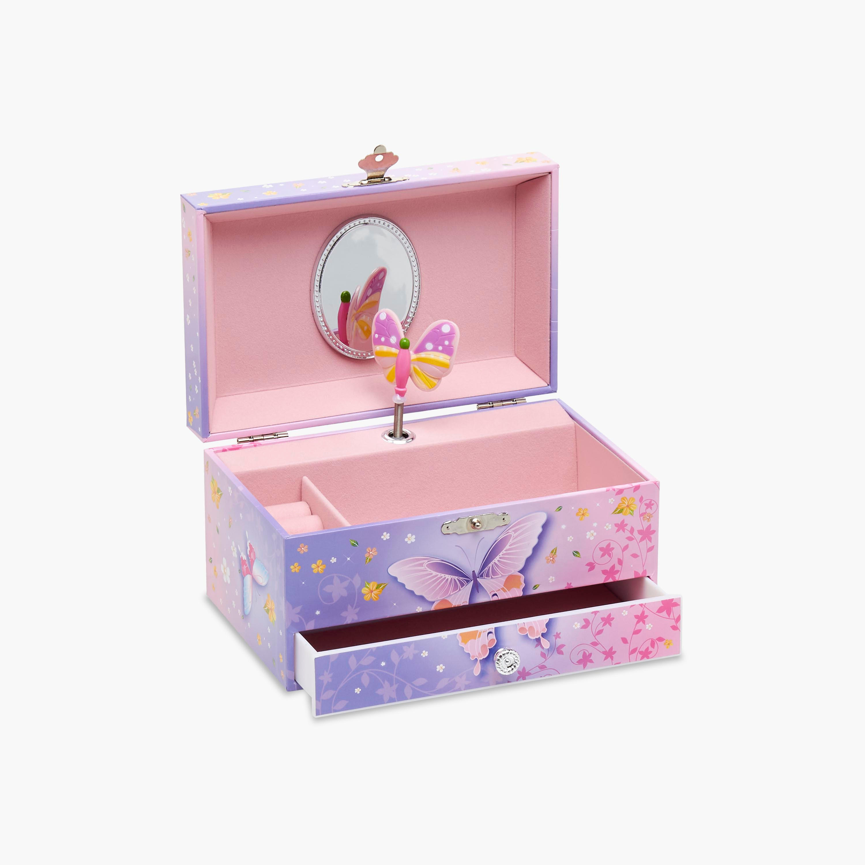 2-Compartment Jewellery Organiser with Butterfly Print - 18x12x10 cms-women-watchesandjewellery-jewellery-storage-image-1