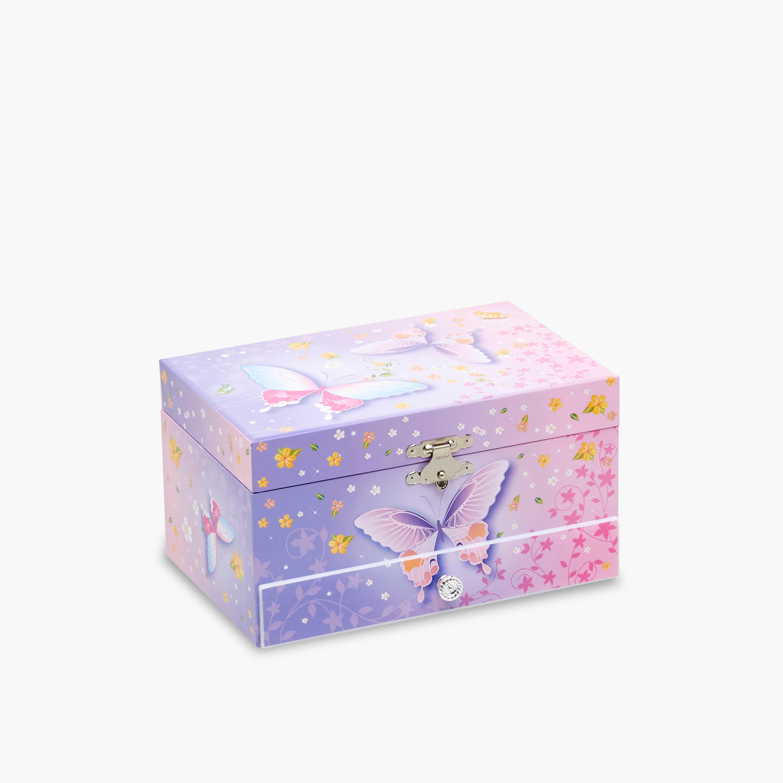 2-Compartment Jewellery Organiser with Butterfly Print - 18x12x10 cms-women-watchesandjewellery-jewellery-storage-image-3