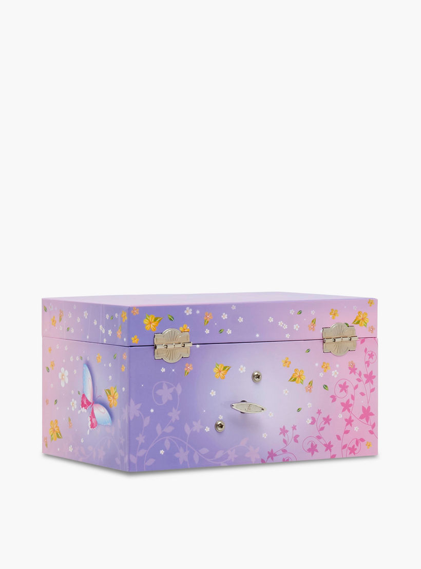 2-Compartment Jewellery Organiser with Butterfly Print - 18x12x10 cms-women-watchesandjewellery-jewellery-storage-image-4