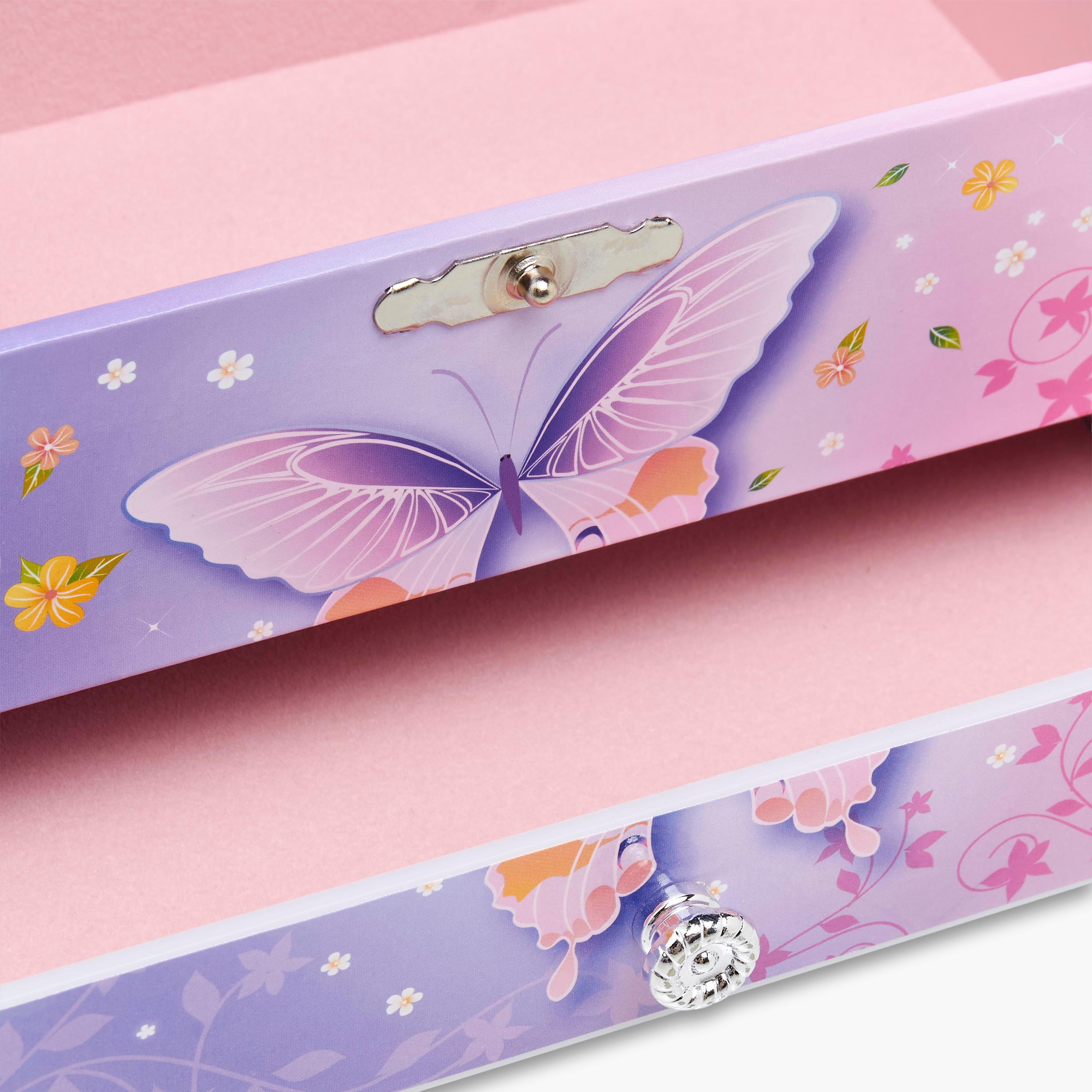 2-Compartment Jewellery Organiser with Butterfly Print - 18x12x10 cms-women-watchesandjewellery-jewellery-storage-image-5
