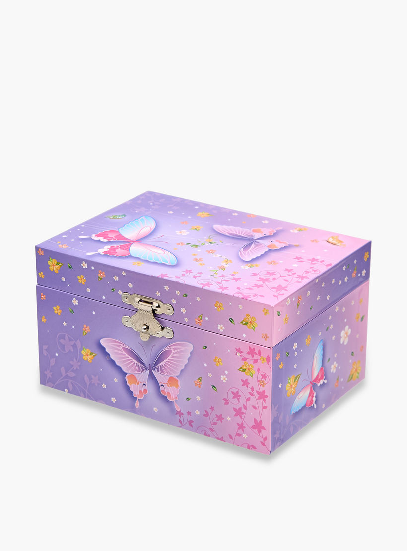 Musical Jewellery Box Butterfly Print - 14.8x10.6x8.5 cms-women-watchesandjewellery-jewellery-storage-image-2