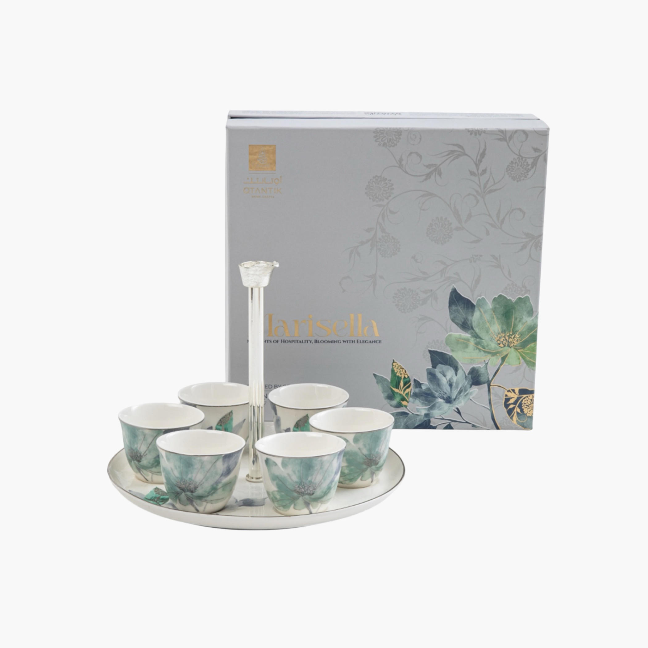 أوتانتيك طقم فناجين قهوة عربي بنقوش زهور-household-dining-teaandcoffee-teaandcoffeesets-image-2