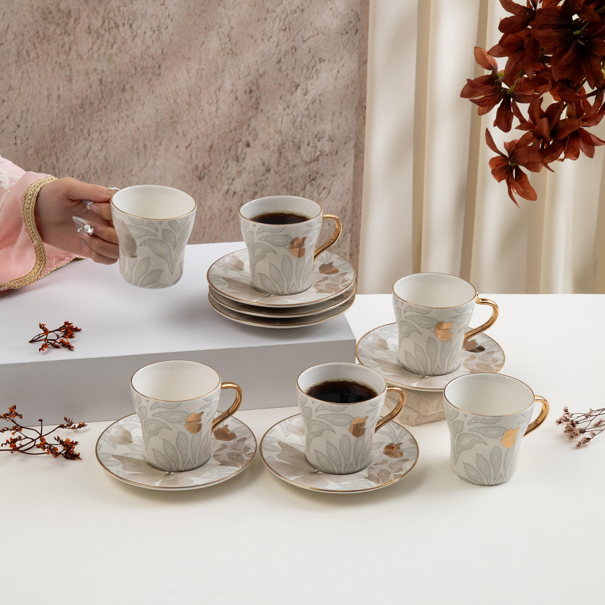 أوتانتيك طقم أكواب شاي بنمط فراشة-household-dining-teaandcoffee-teaandcoffeesets-image-3