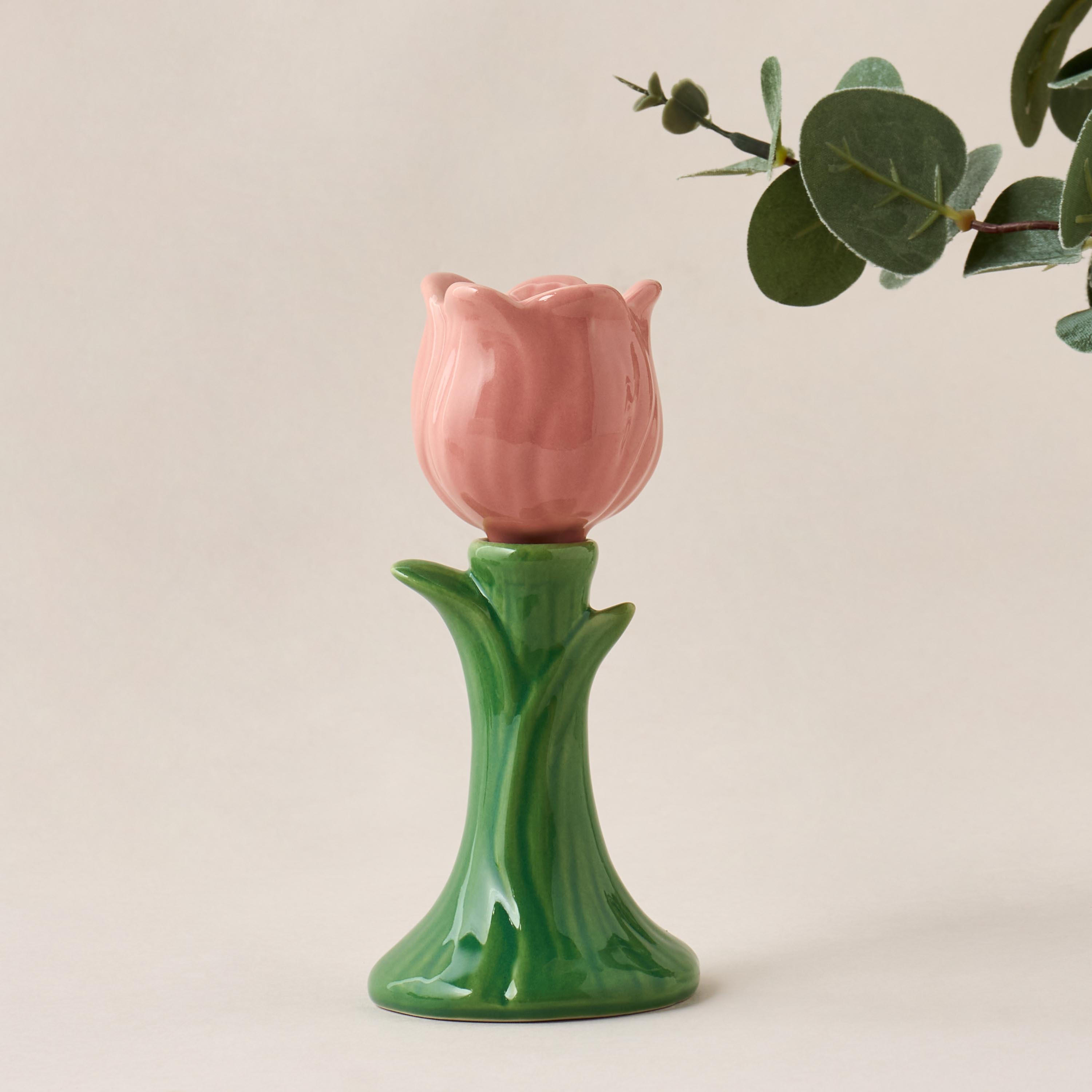 Decorative Tulip Candleholder - 7x10 cms-household-decor-candleholdersandlanterns-image-1