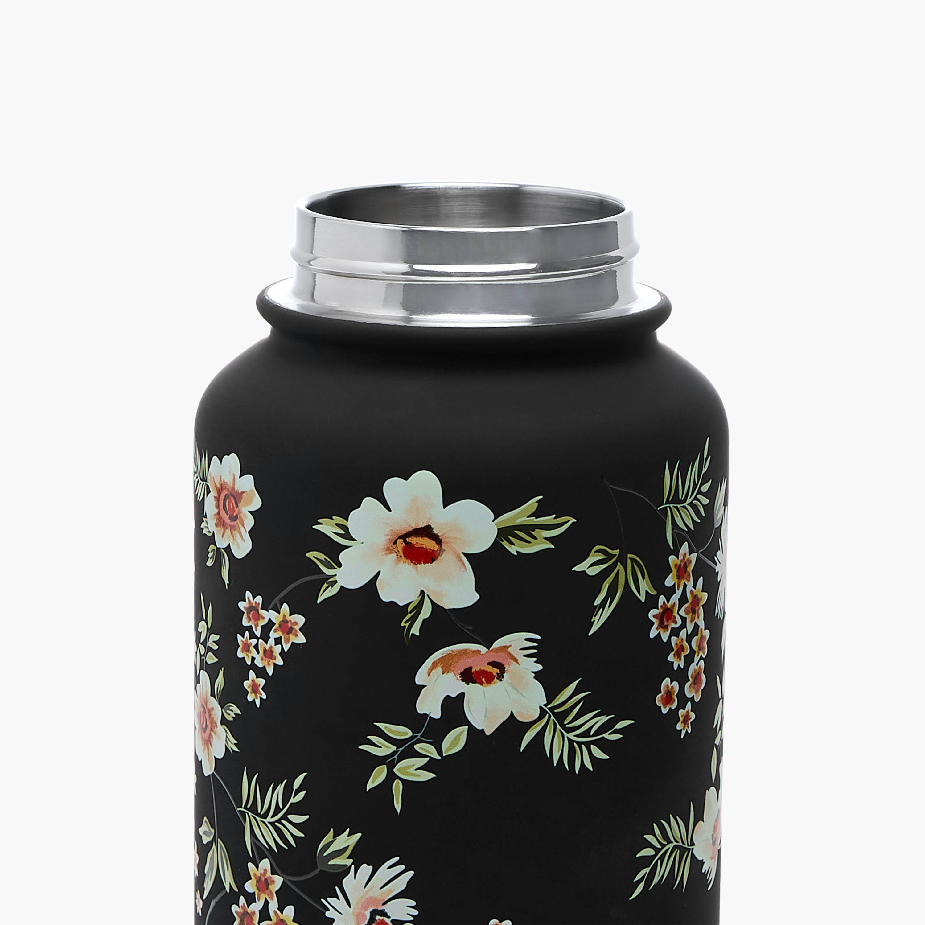 Floral Print Stainless Steel Water Bottle with Spout - 1 L-household-dining-drinkserveware-bottles-image-5