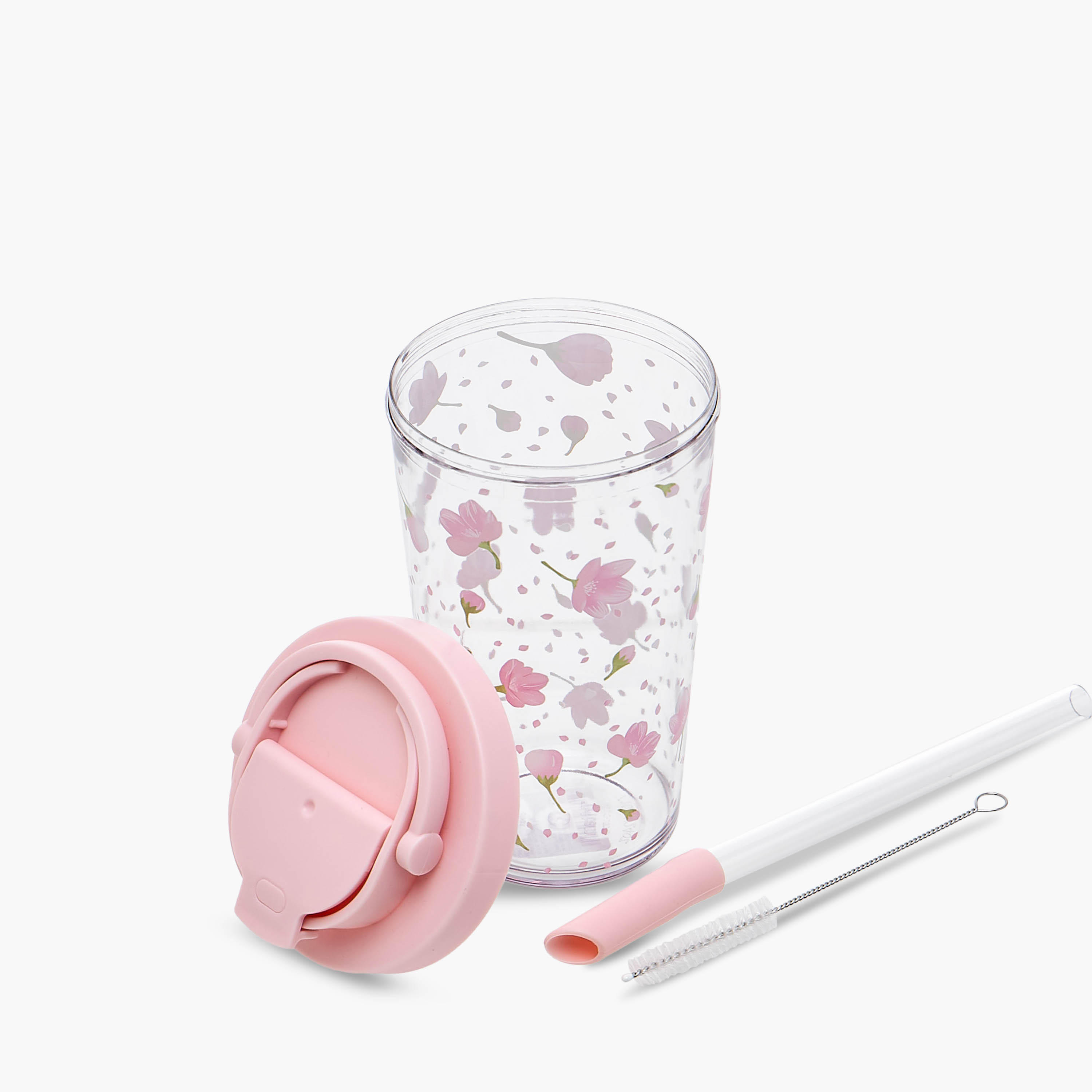 Floral Print Tritan Tumbler with Straw - 710 ml-household-dining-teaandcoffee-mugsandcups-image-2