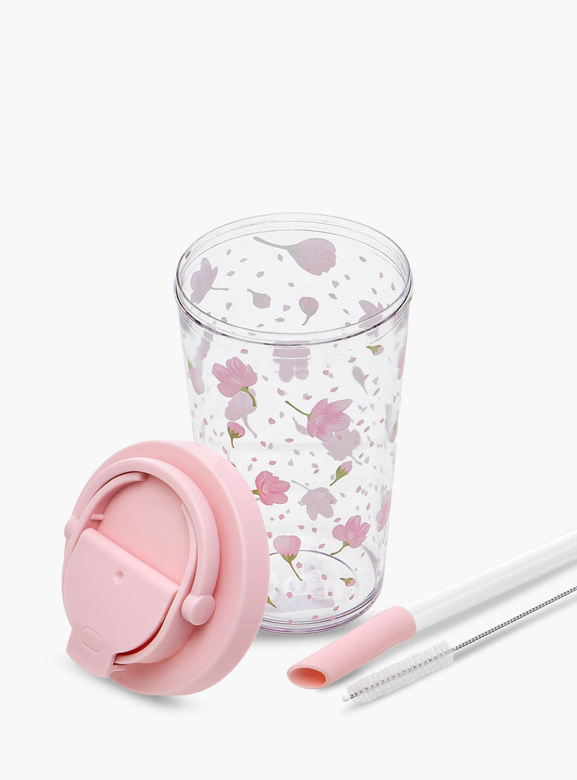 Floral Print Tritan Tumbler with Straw - 710 ml-household-dining-teaandcoffee-mugsandcups-image-2