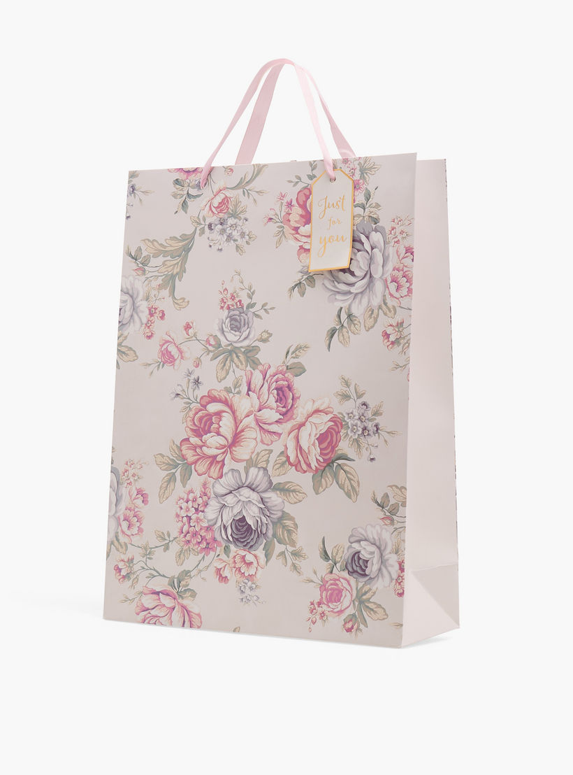 شنطة هدايا بطبعات زهرية - كبيرة جدًا-household-giftingaccessories-giftings-image-2