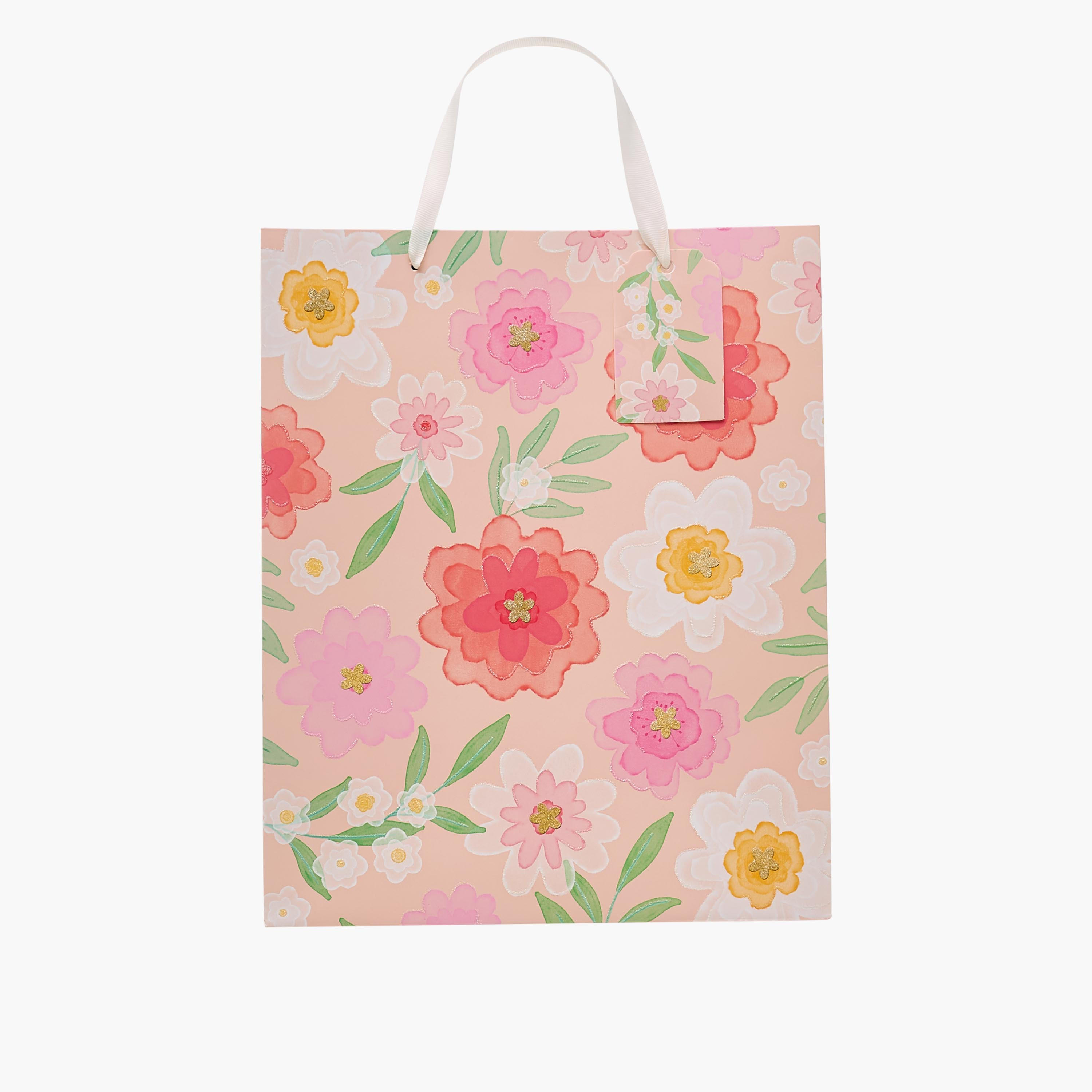 Floral Print Paper Gift Bag - Large-household-giftingaccessories-giftings-image-1