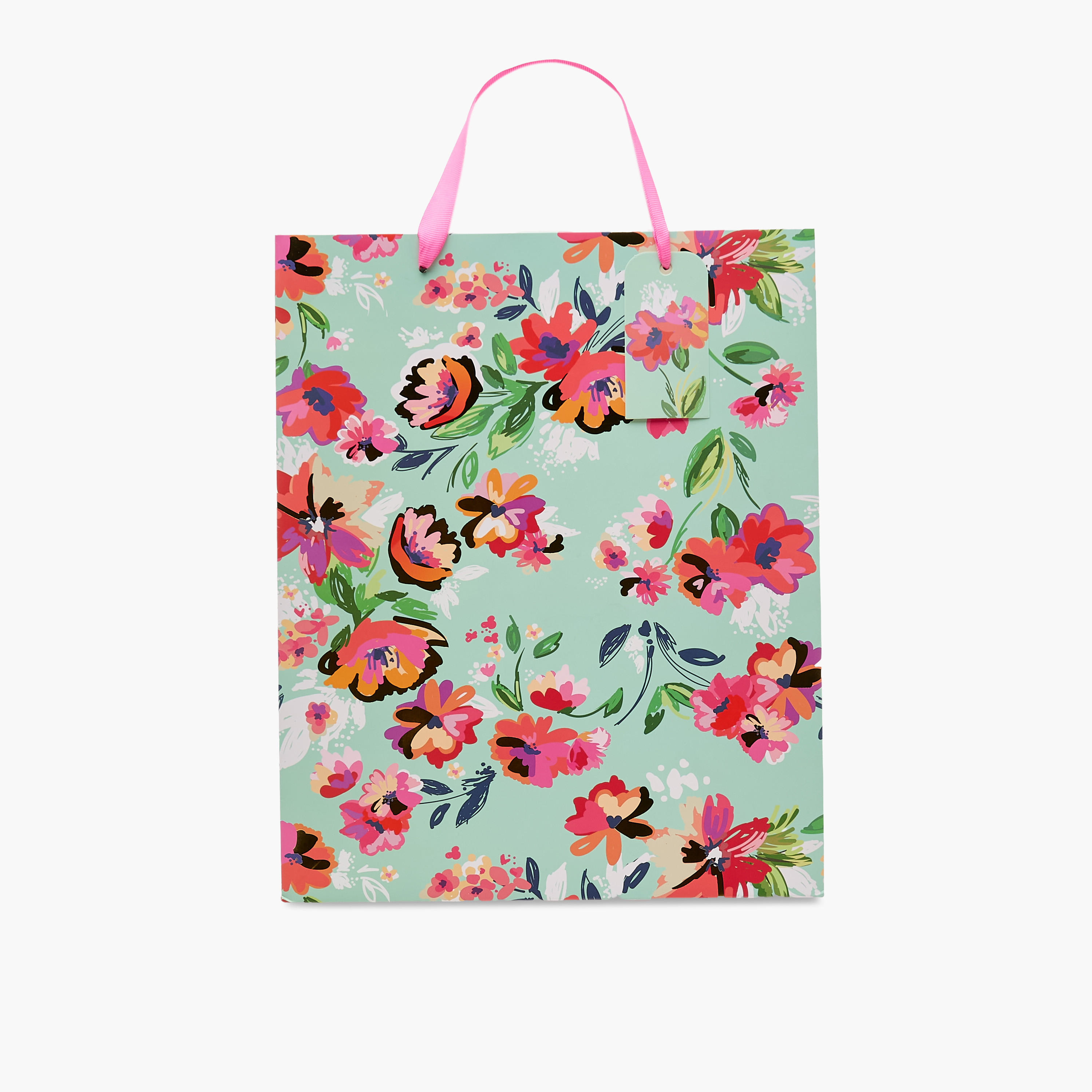 Floral Print Paper Gift Bag - Large-household-giftingaccessories-giftings-image-1