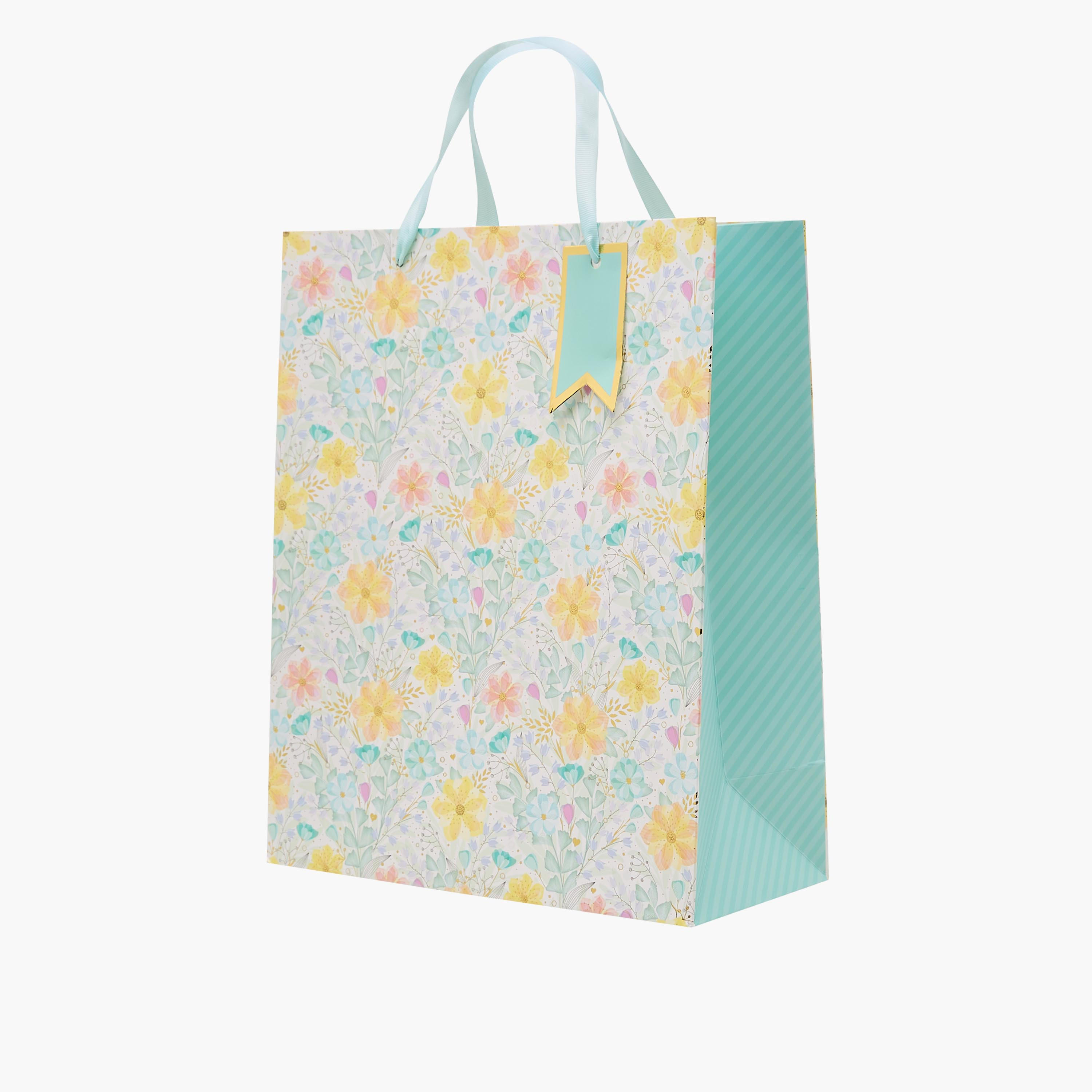 Floral Print Paper Gift Bag - Large-household-giftingaccessories-giftings-image-2