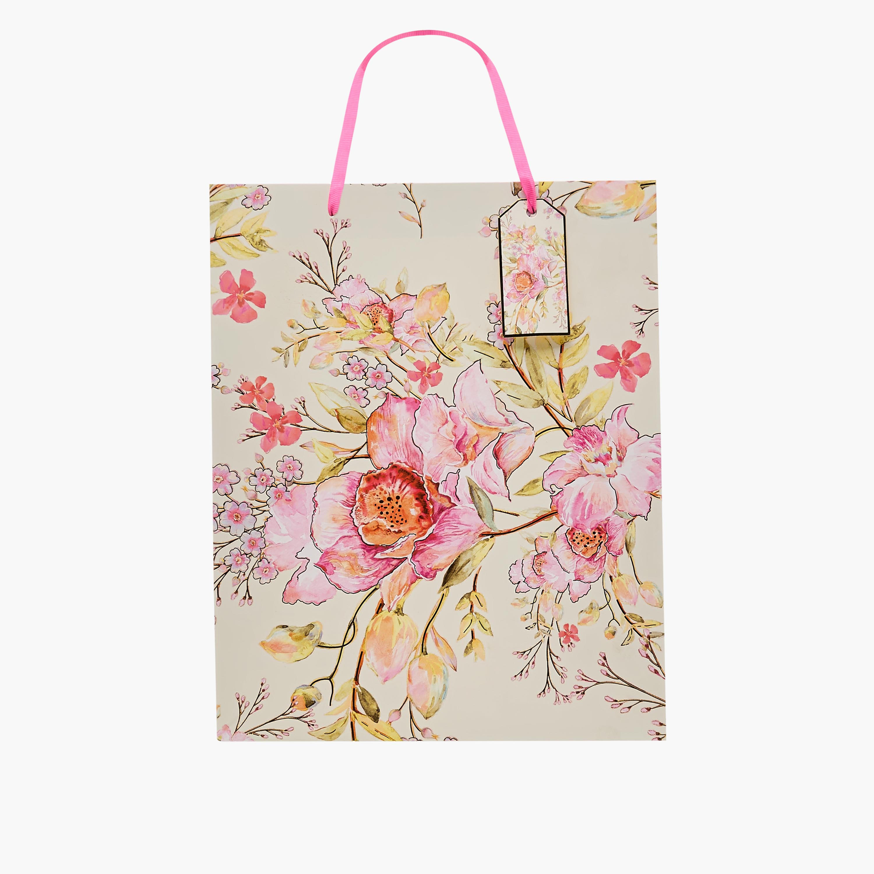 Floral Print Paper Gift Bag - Extra Large-household-giftingaccessories-giftings-image-1