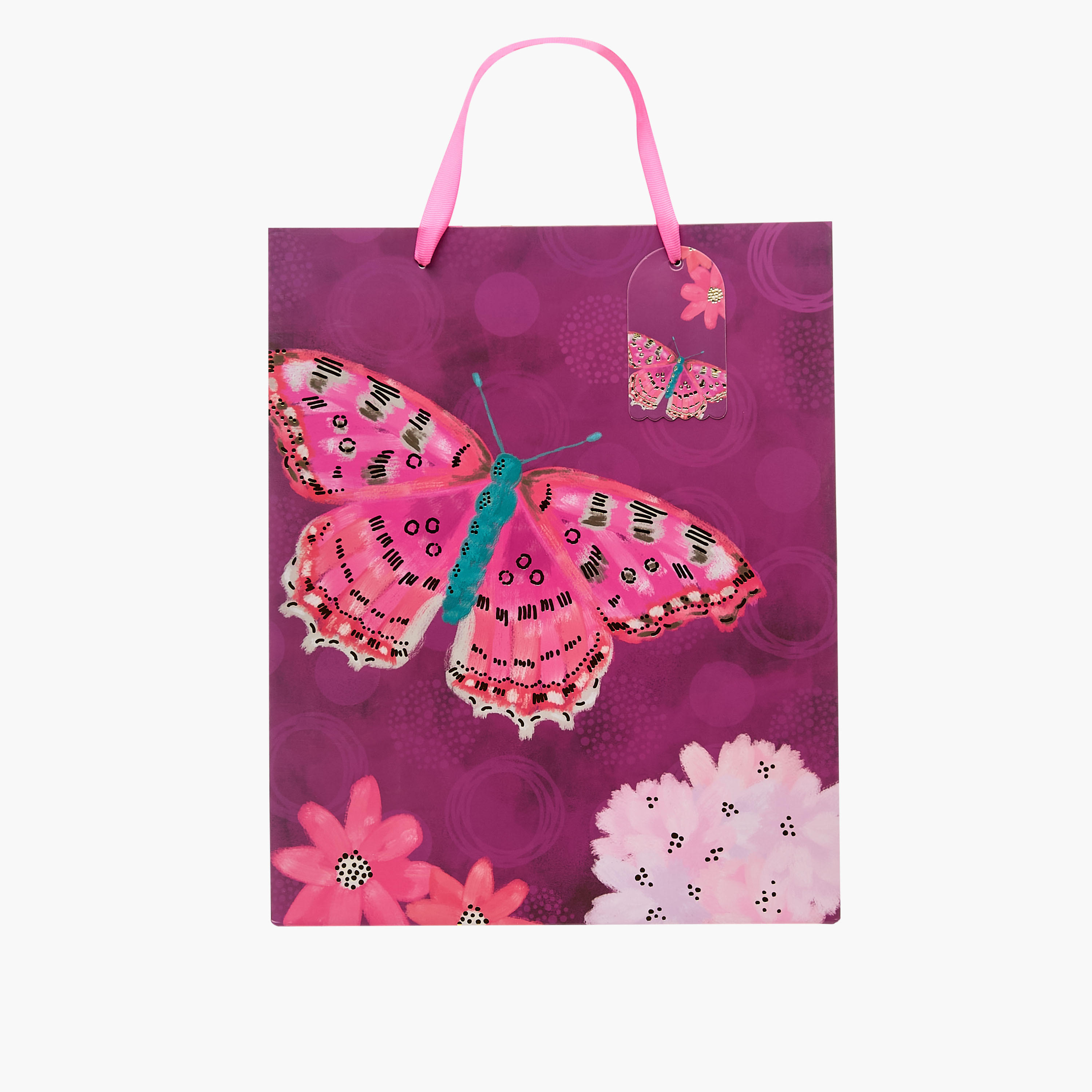 Butterfly Print Paper Gift Bag - Large-household-giftingaccessories-giftings-image-1