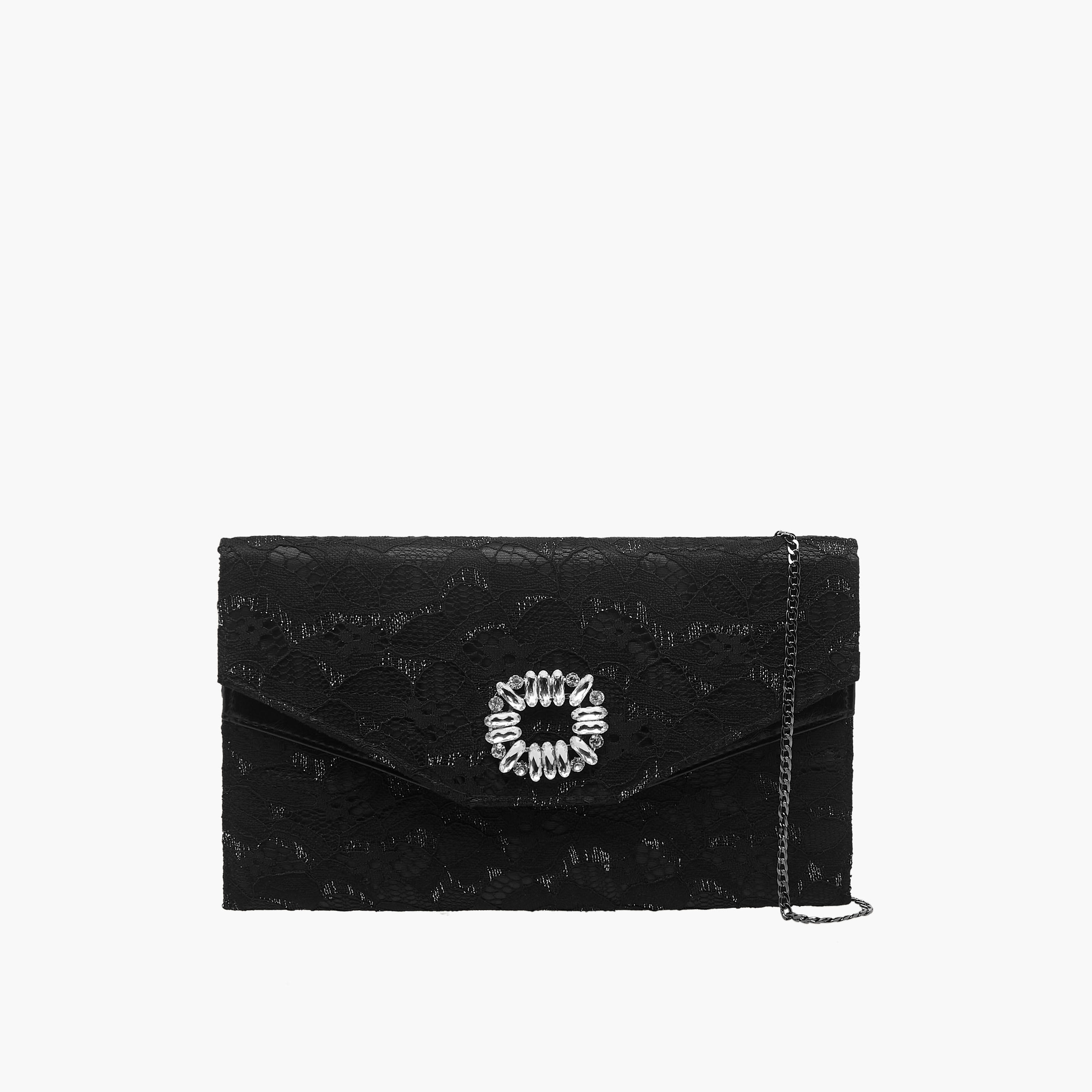 شنطة كلاتش مزينة بسلسلة معدنية من سيليست-women-bagsandwallets-wallets-image-1