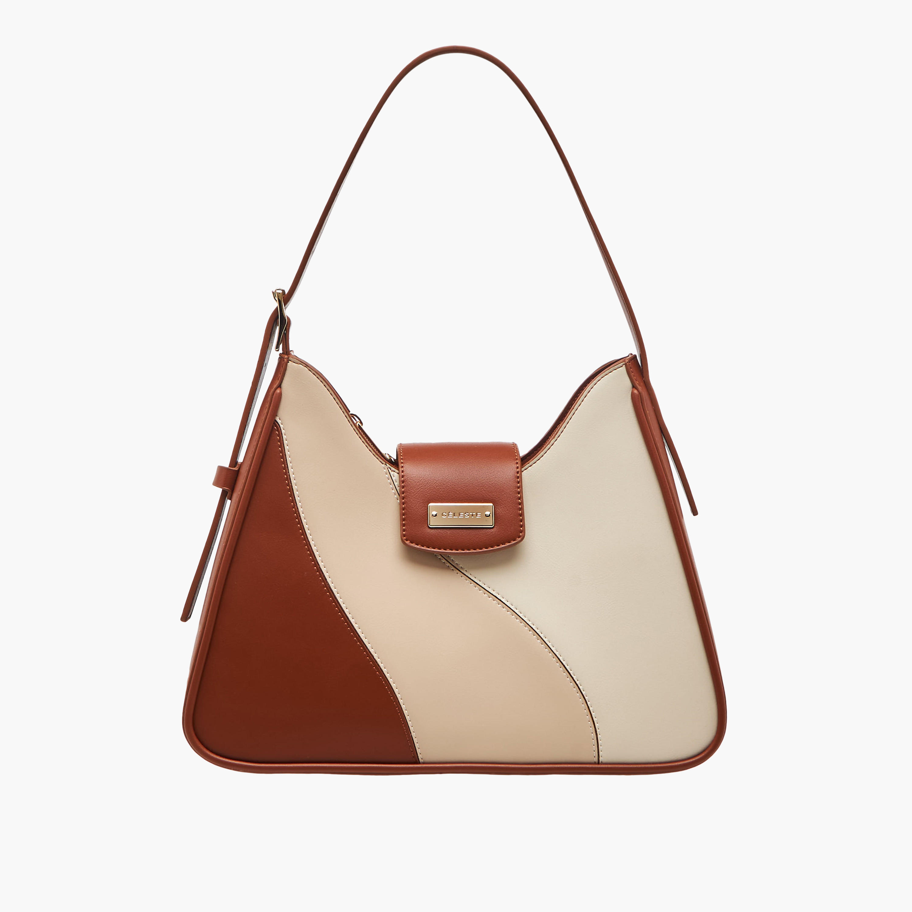 شنطة كتف بقوالب ملونة وحزام قابل للتعديل من سيليست-women-bagsandwallets-handbags-image-1