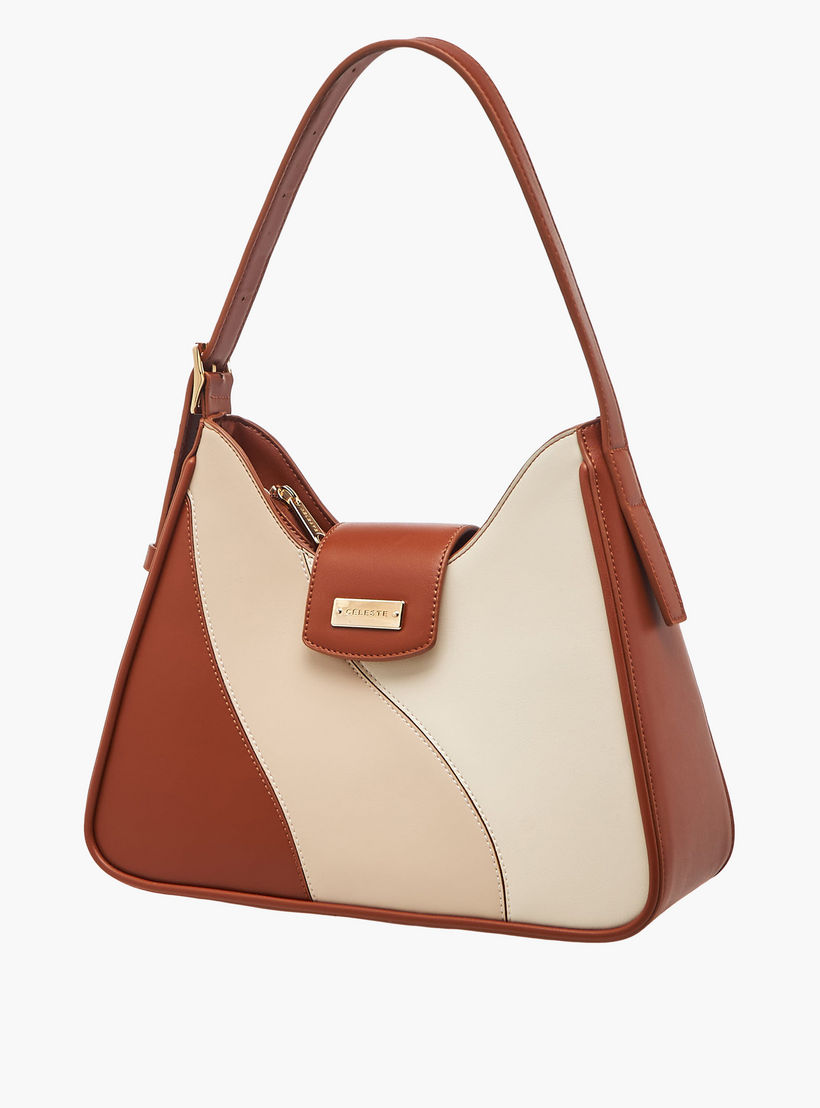 شنطة كتف بقوالب ملونة وحزام قابل للتعديل من سيليست-women-bagsandwallets-handbags-image-4