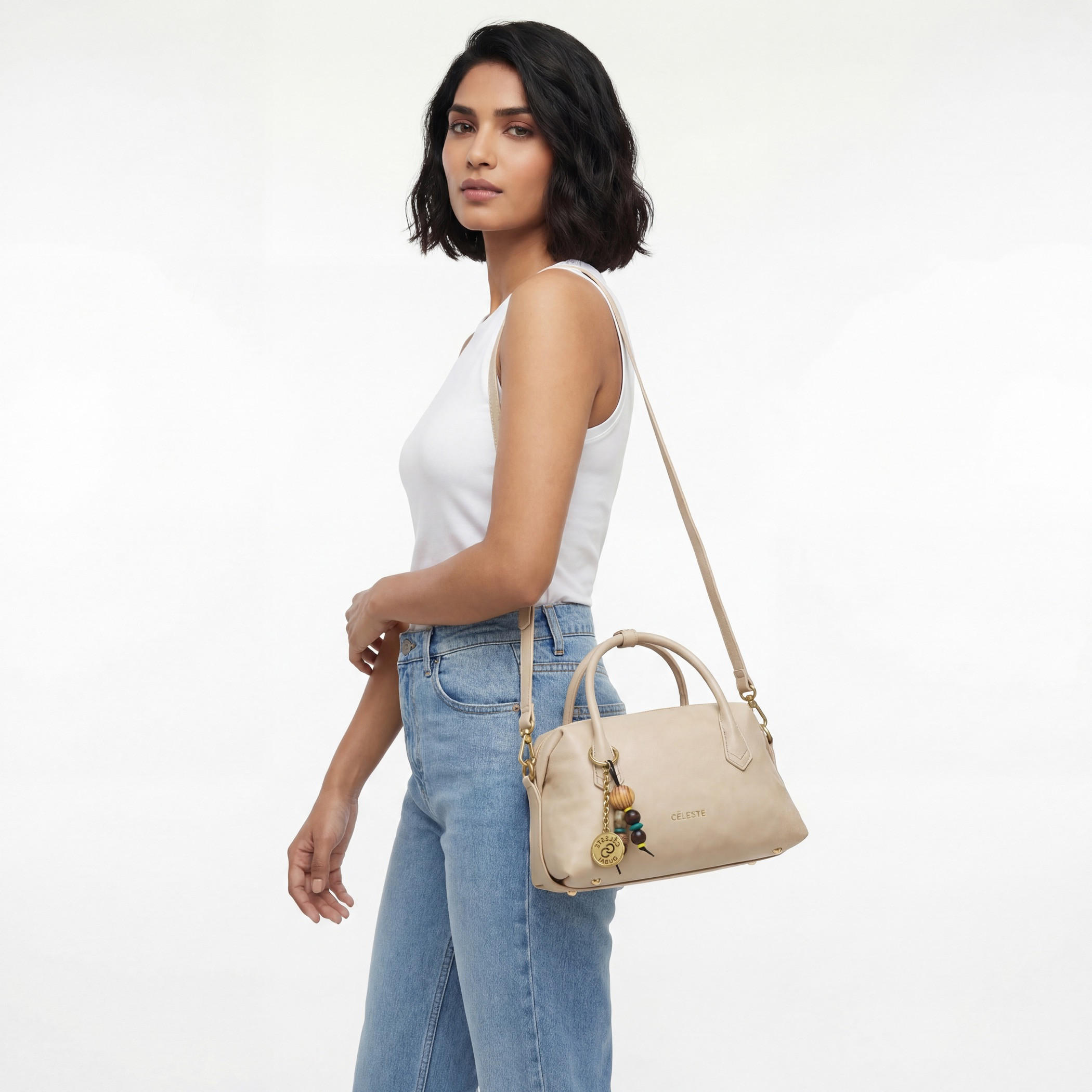Celeste Textured Tote Bag with Zip Closure-women-bagsandwallets-handbags-image-2