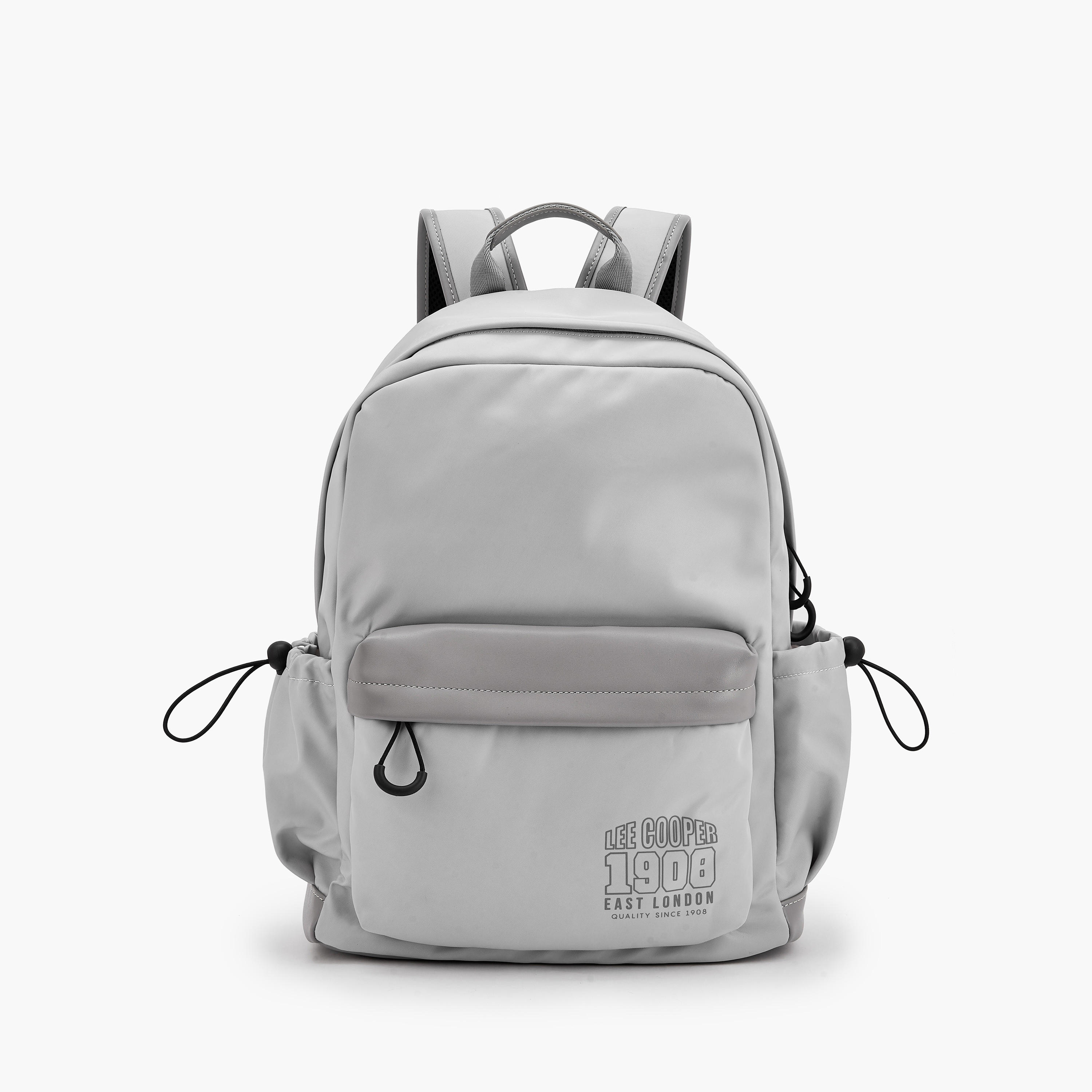Lee Cooper Logo Print Backpack with Adjustable Straps-women-bagsandwallets-backpacks-image-1