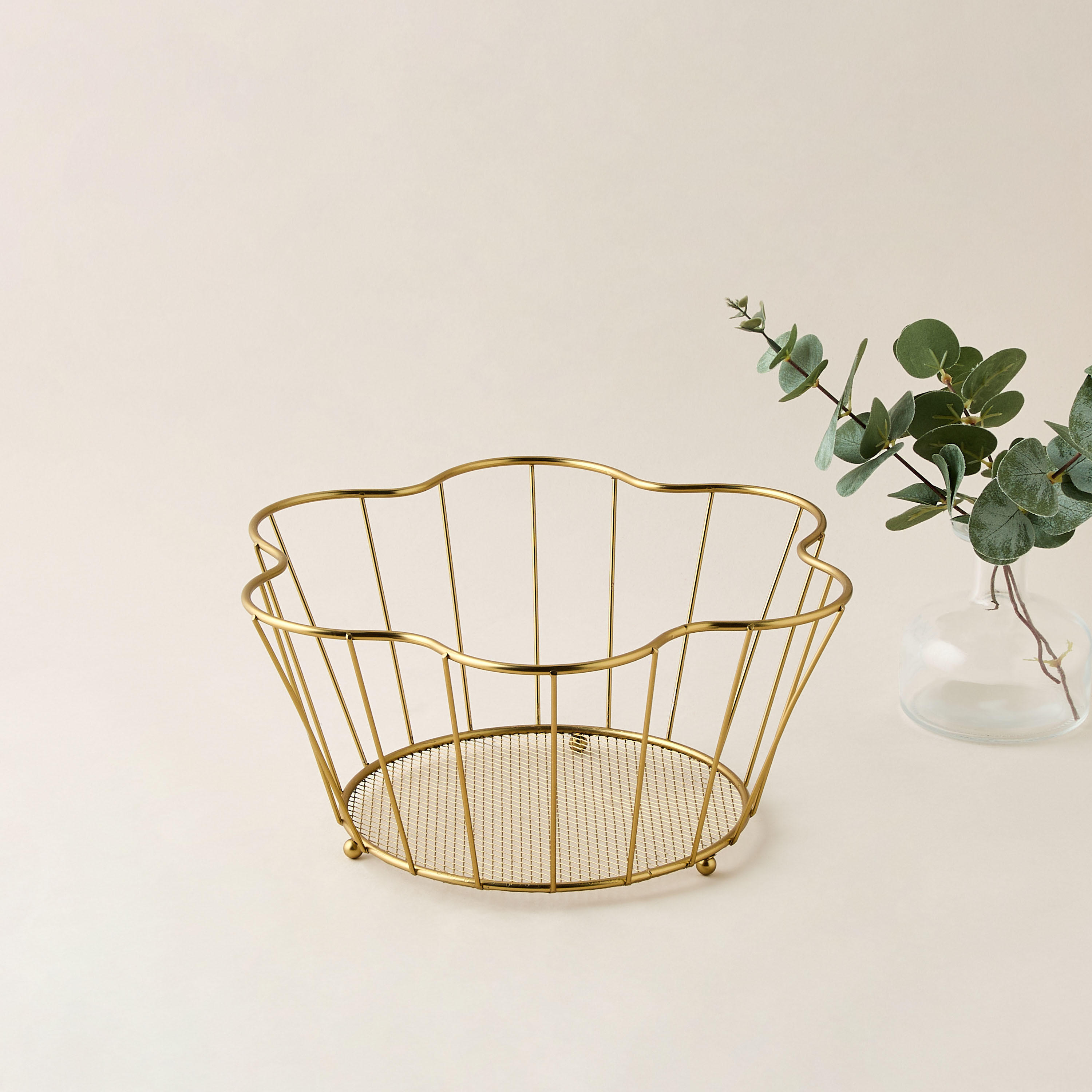 Elanza Floral Shaped Fruit Basket - 30x14 cms-household-storage-storagesolutions-storageboxesandbaskets-image-1