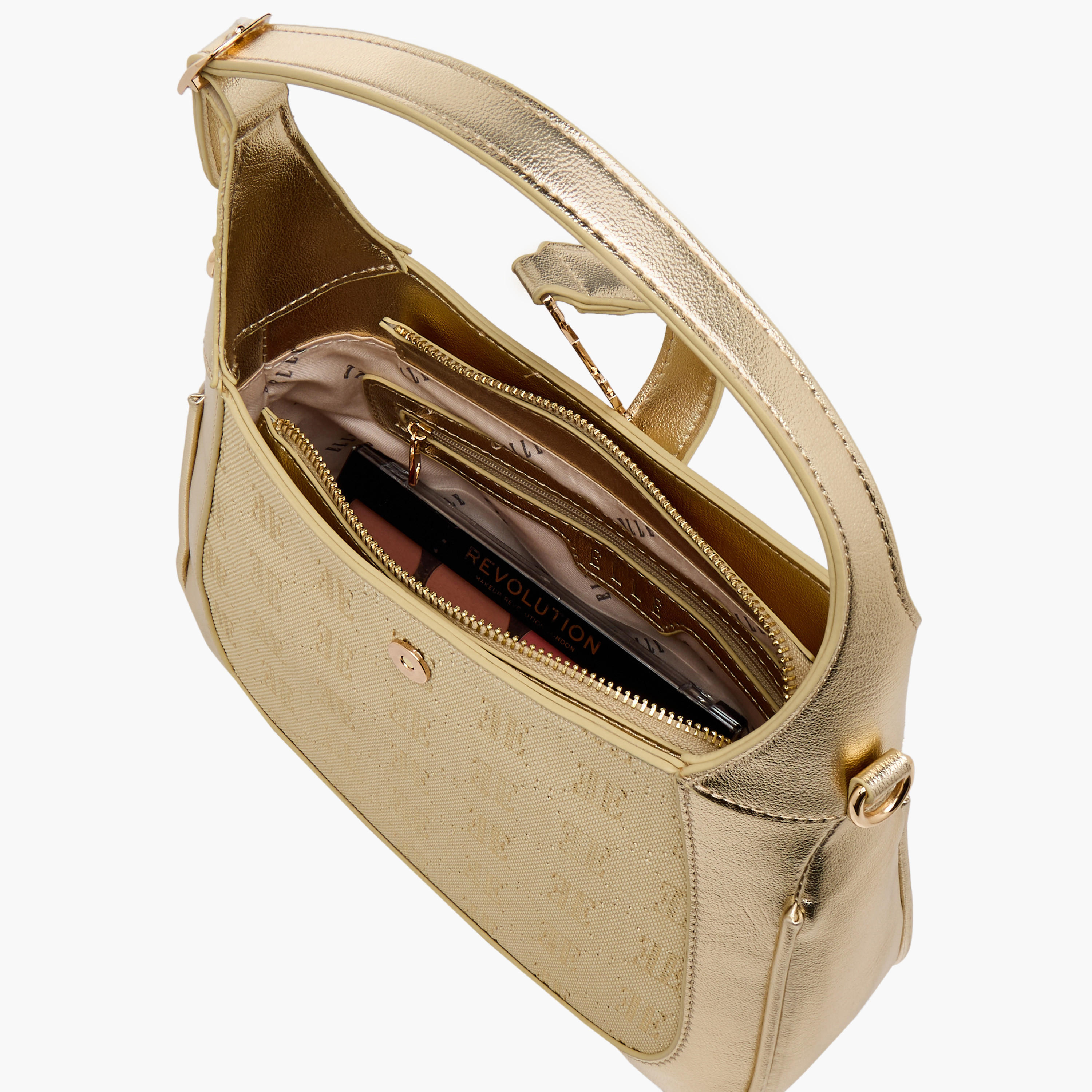 Elle Monogram Debossed Shoulder Bag with Detachable Strap-women-bagsandwallets-handbags-image-7
