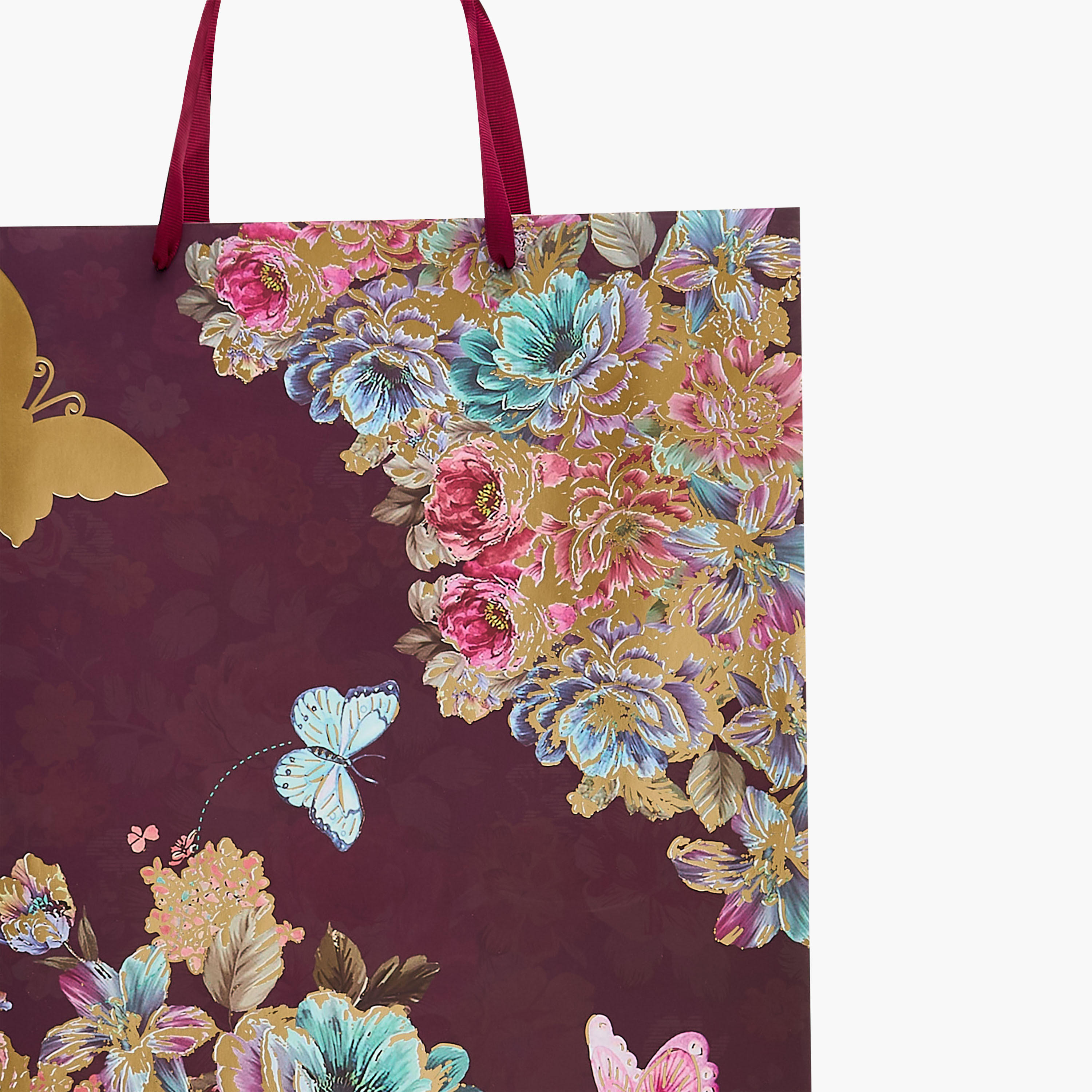 Butterfly and Flower Print Paper Gift Bag - Large-household-giftingaccessories-giftings-image-3